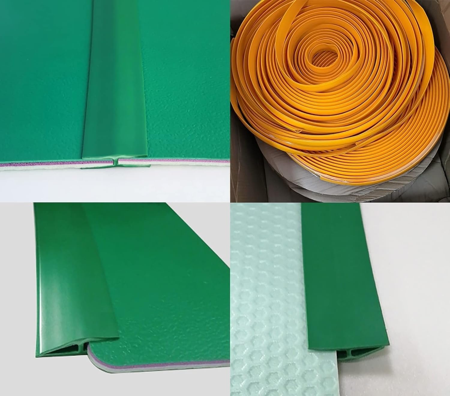 Bande de transition en PVC durable pour moquette au carrelage – Bande de bord facile à installer pour une transition sans problème (vert, longueur 2 m)