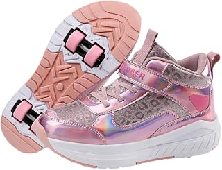 Viaoragiosa Zapatillas con Ruedas para NiñOs,Zapatillas Ruedas,Zapatillas Deportivas con Ruedas,Retirable,con 4 Ruedas,Regalos Creativos De Vacaciones para NiñO,CumpleañOs