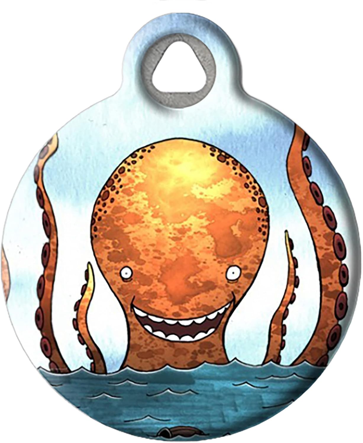 Dog Tag Art Sea Creatures Custom Pet ID Tag for Dogs and Cats, Personalized Dog Tag with Customized Identification, Orange Octopus,…