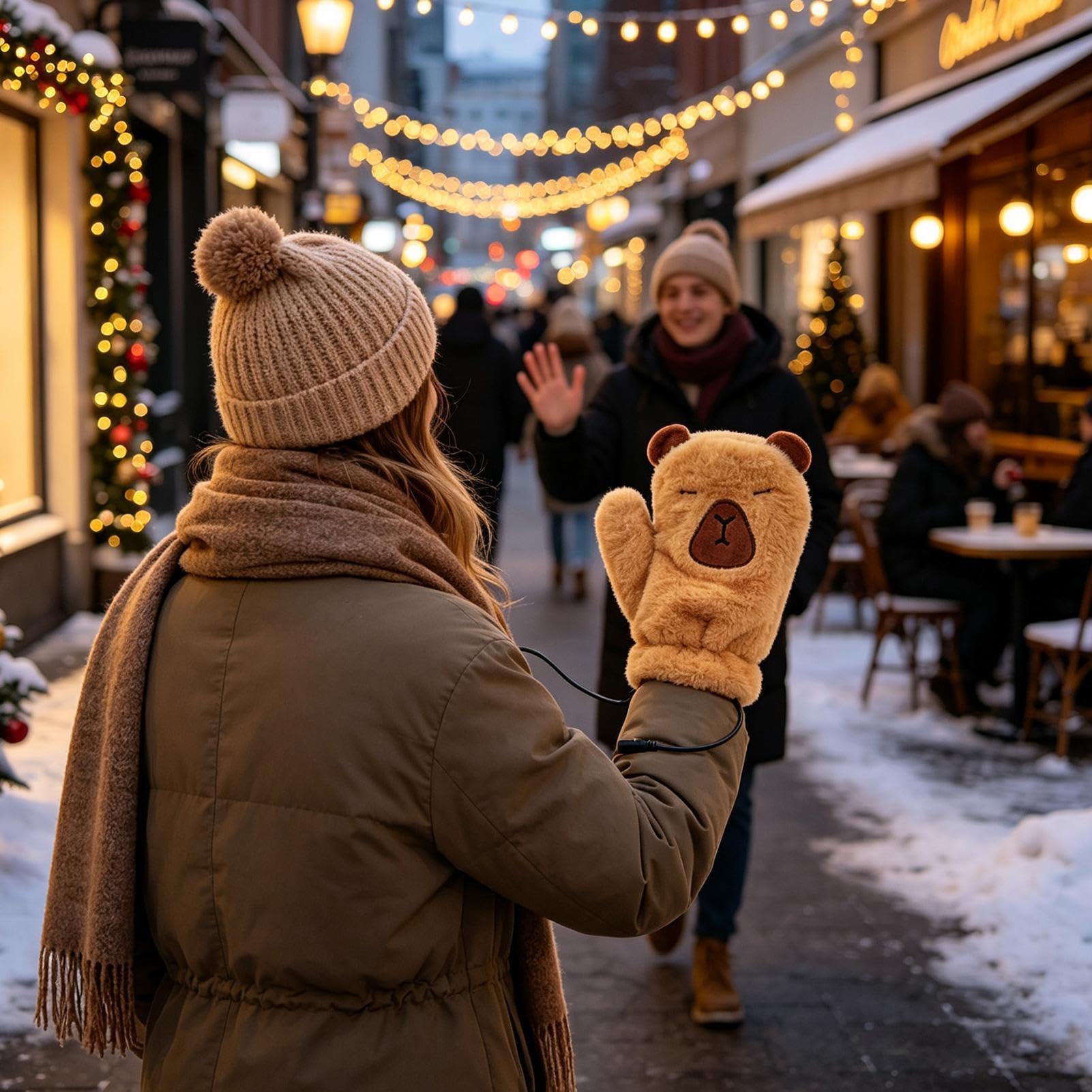 Muffole Riscaldate Scaldamani USB Lavabile In Peluche Animale Intelligente | Guanti invernali antivento riscaldati per la pesca sul ghiaccio guida moto snowboard sci outdoor ufficio e inverno