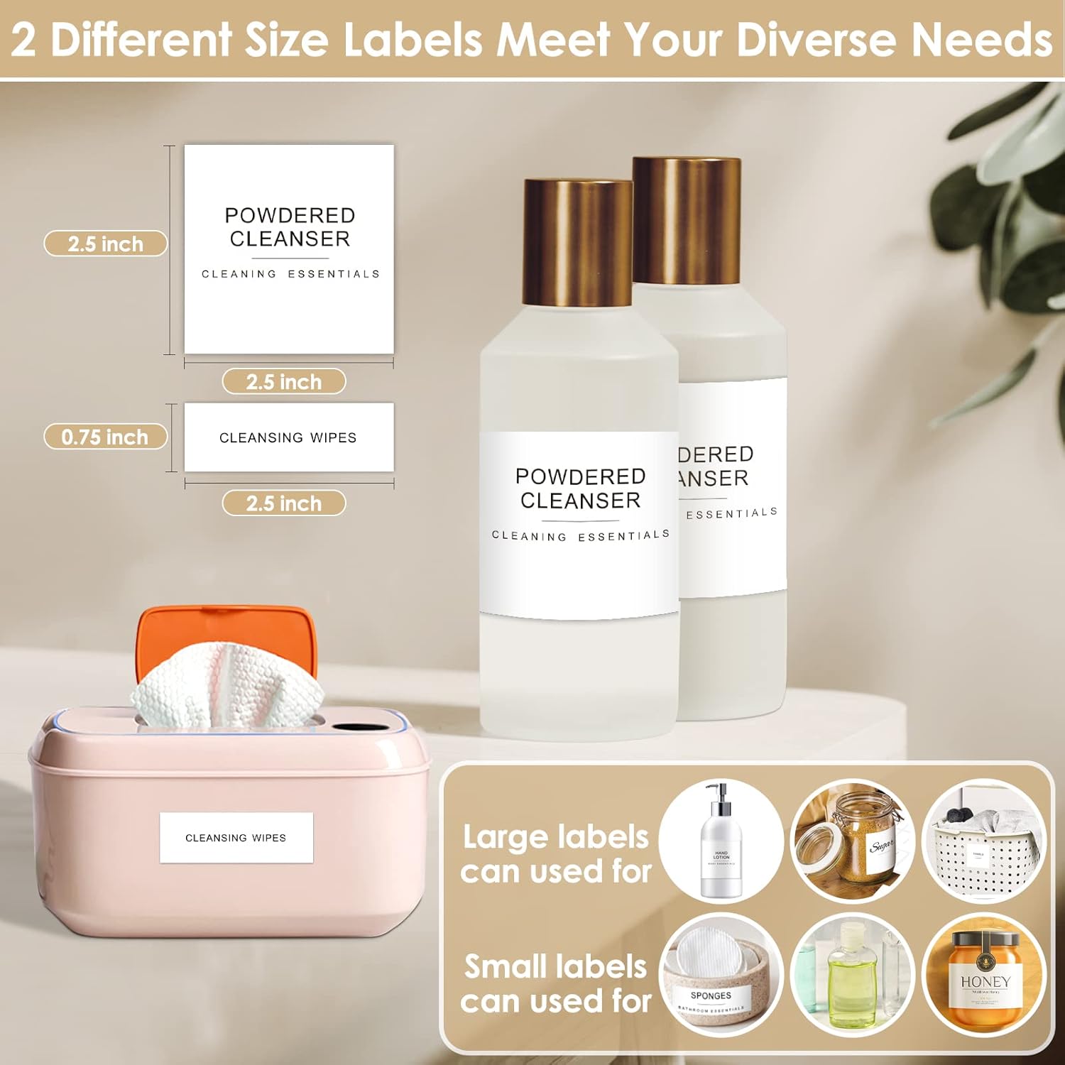 Cludoo 372 PCS Preprinted Minimalist Home Laundry Bathroom Labels for Organizing with DIY Blank Labels, Waterproof Oil Resistant Stickers for Bathroom Laundry Home Beauty Organization Supplies Labels - Image 4