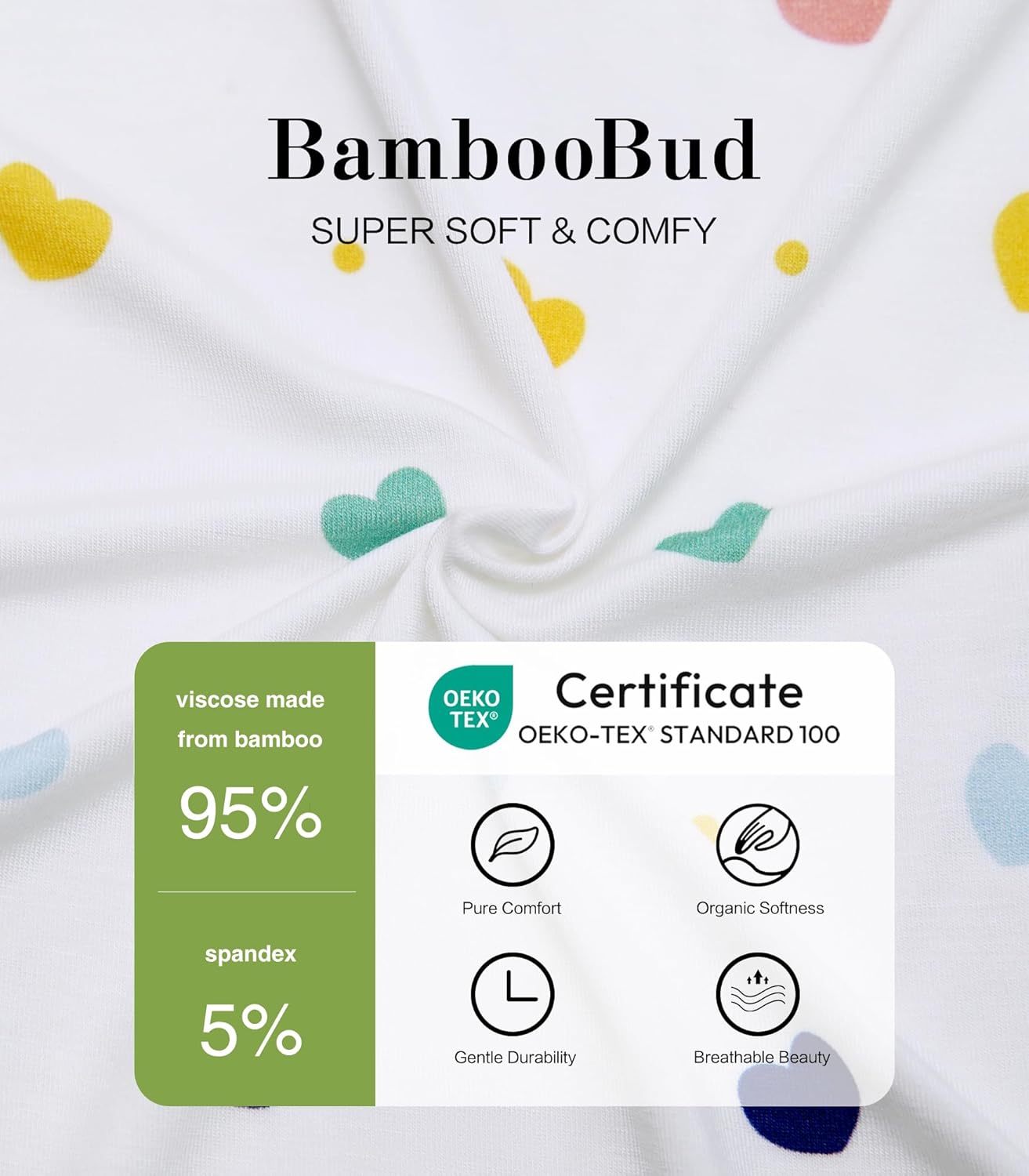 Girls Boys Toddler Pajama Set 2-Piece Kids Sleepwear Pjs Unisex Cute Soft Long Sleeve Pajamas Sets, Heart, 6Y - Image 3