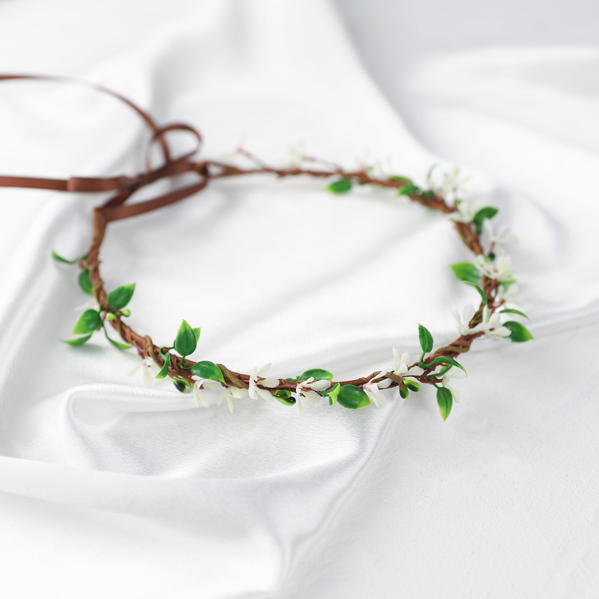 Amazon.com : KorViSHOW Handmade White Flower Crown Fairy  display picture 1