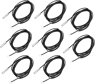 Temperature Sensor Probe, 10 Pcs Thermistor Sensor NTC Temp Probe 5x25mm Cylindrical Head 2 Meters Cable Length -25Â°C to 125Â°C (-13Â°F to 257Â°F)(10K B3435)