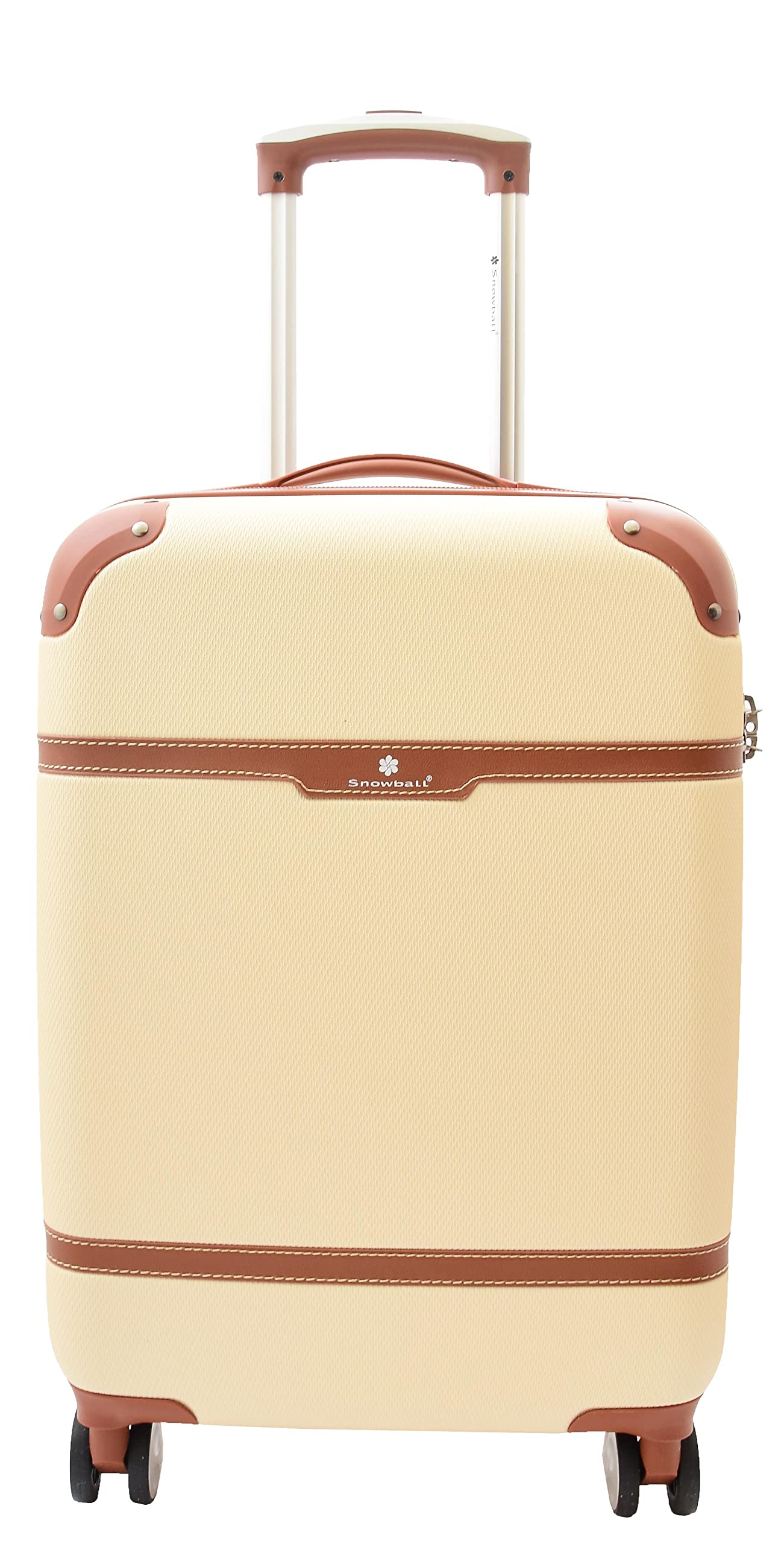 A1 FASHION GOODS Vintage Style 4 Ruote Hard Shell Bagagli Espandibili Leggero Valigie Borse Da Viaggio Grand, Beige, Cabin | 53x35x20CM,35L,2.4KG, Bagagli espandibili Hardside con Ruote Spinner