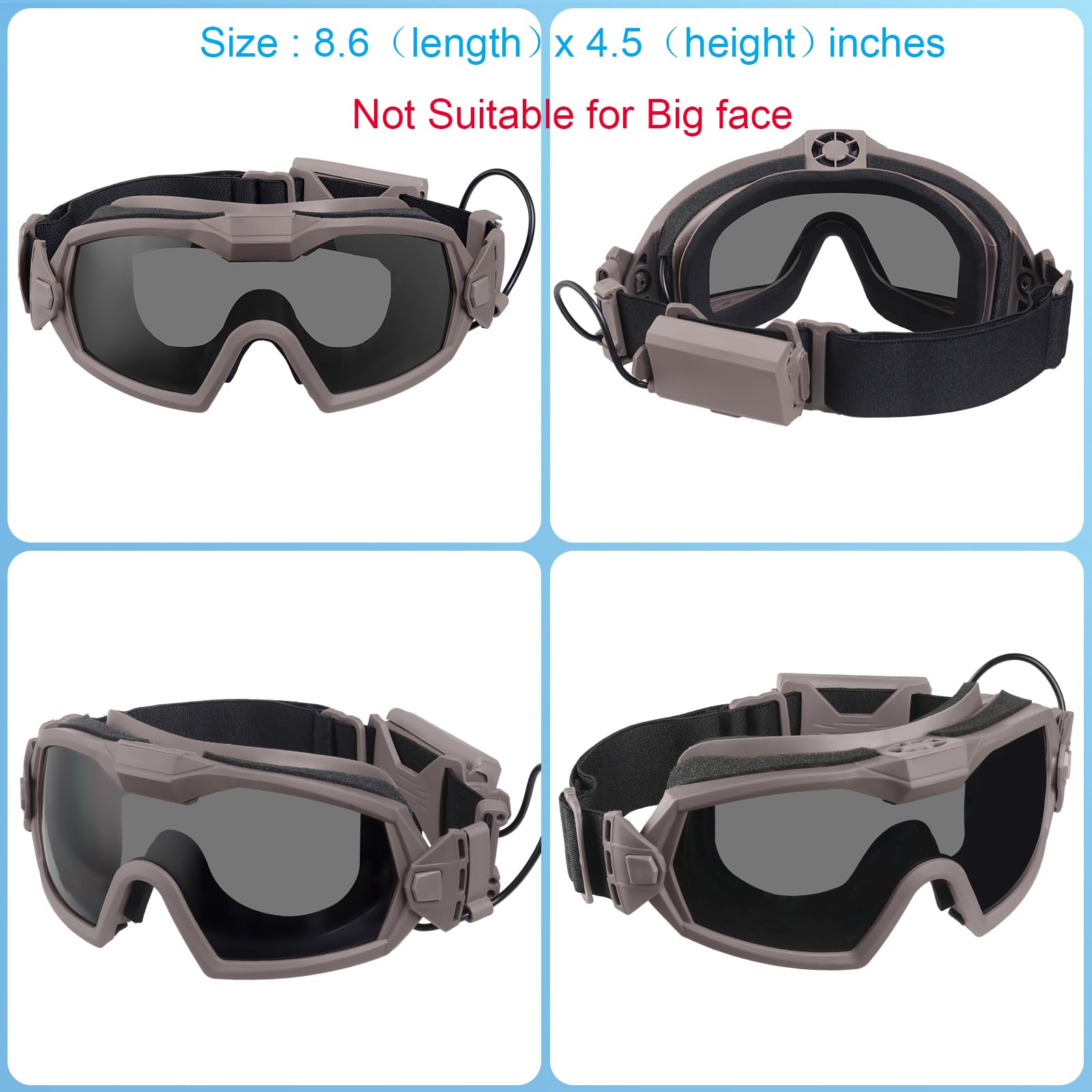 Gafas de Airsoft antivaho, gafas tácticas con ventilador y lentes intercambiables, gafas de seguridad militar y gafas