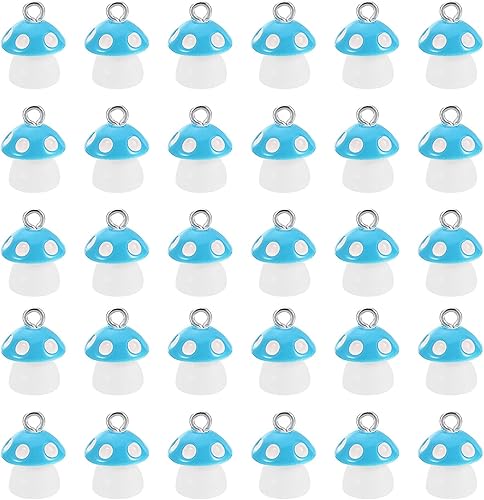 PATIKIL Dije de hongo, 30 piezas de mini dije de hongo, resina a granel, hermoso diseñador lindo para hacer joyas, pulseras, aretes, collares,