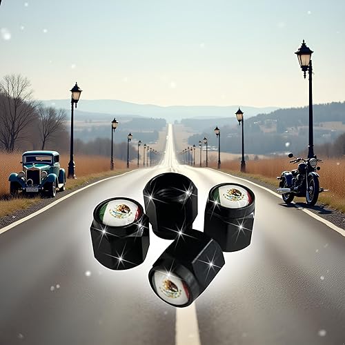 Miniatura 10 de Tapas de vástago de válvula de neumático de calavera, 4 tapas de válvula de aire de metal negro, tapas de vástago de aluminio para ruedas, cubiertas