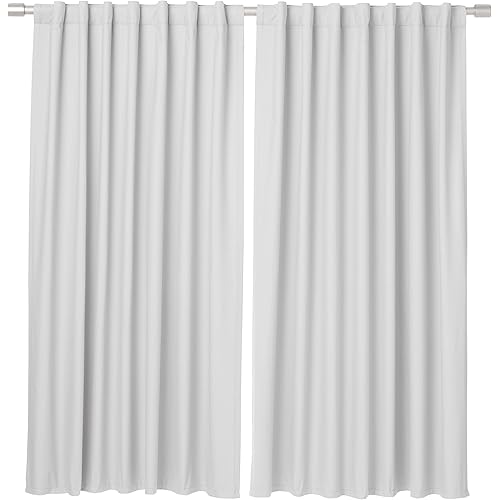 Amazon Basics Room Darkening Blackout Window Curtains with Back Tab Hanging Loops - 52" x 63", Light Gray