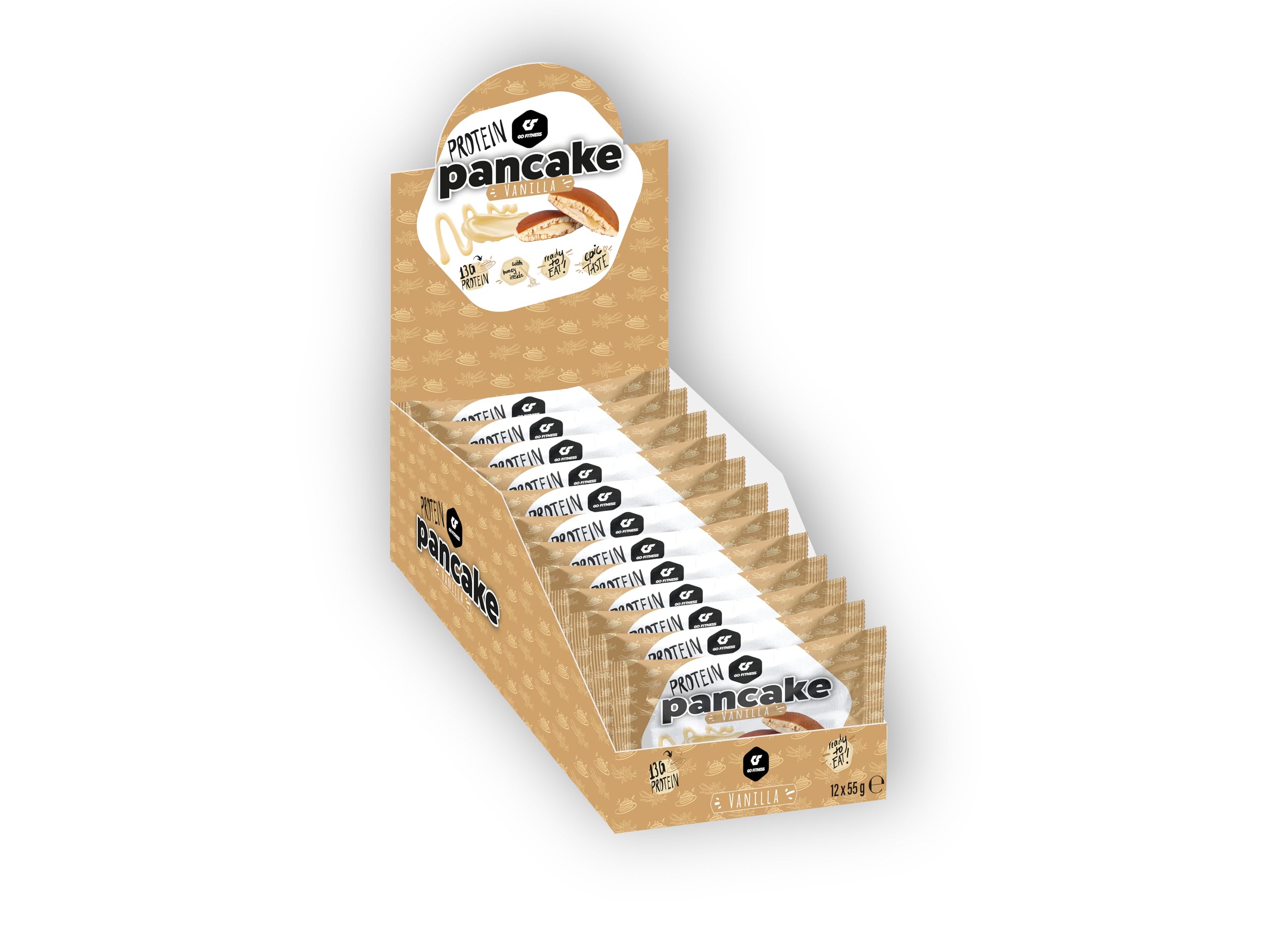 Go Fitness Protein Pancake (12x55g) Vanilla - Functional Food - Protein Snacks