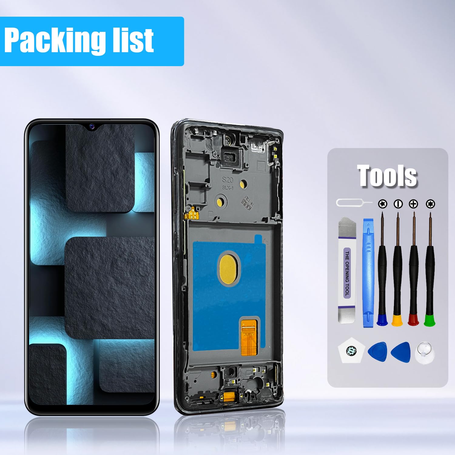 DTD INCELL COF ekran LCD do Samsung Galaxy S20 Fe 5G ekran dotykowy LCD, montaż zastępczy z zestawem naprawczym (czarny z ramką, bez rozpoznawania linii papilarnych, 6,5")