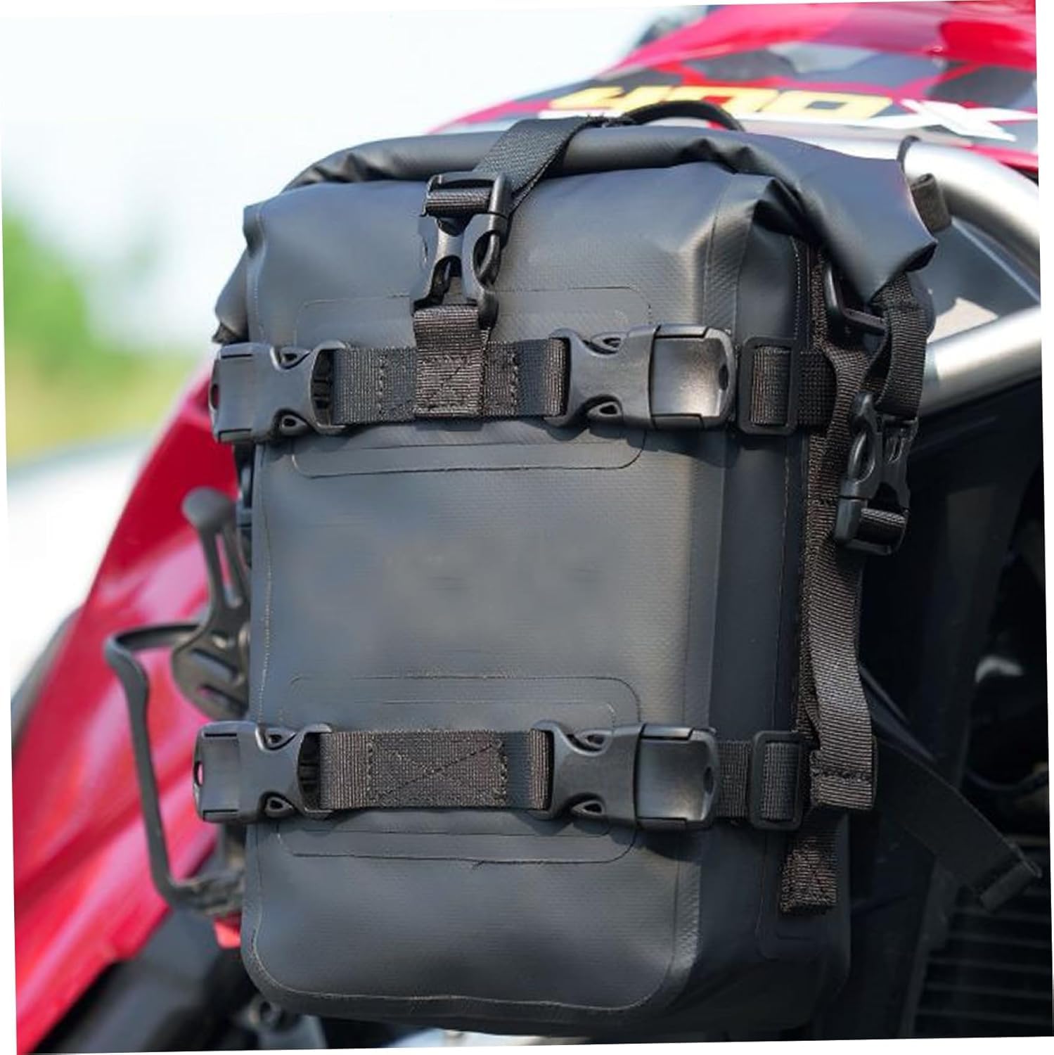 Motorrad-Sturzbügel Tasche für Piaggio Vespa GTS 300 GTS300 2019-2024, Sturzbügel Seitentaschen Tasche wasserdicht Satteltasche mit Schultergurt Seitentasche,Black/A
