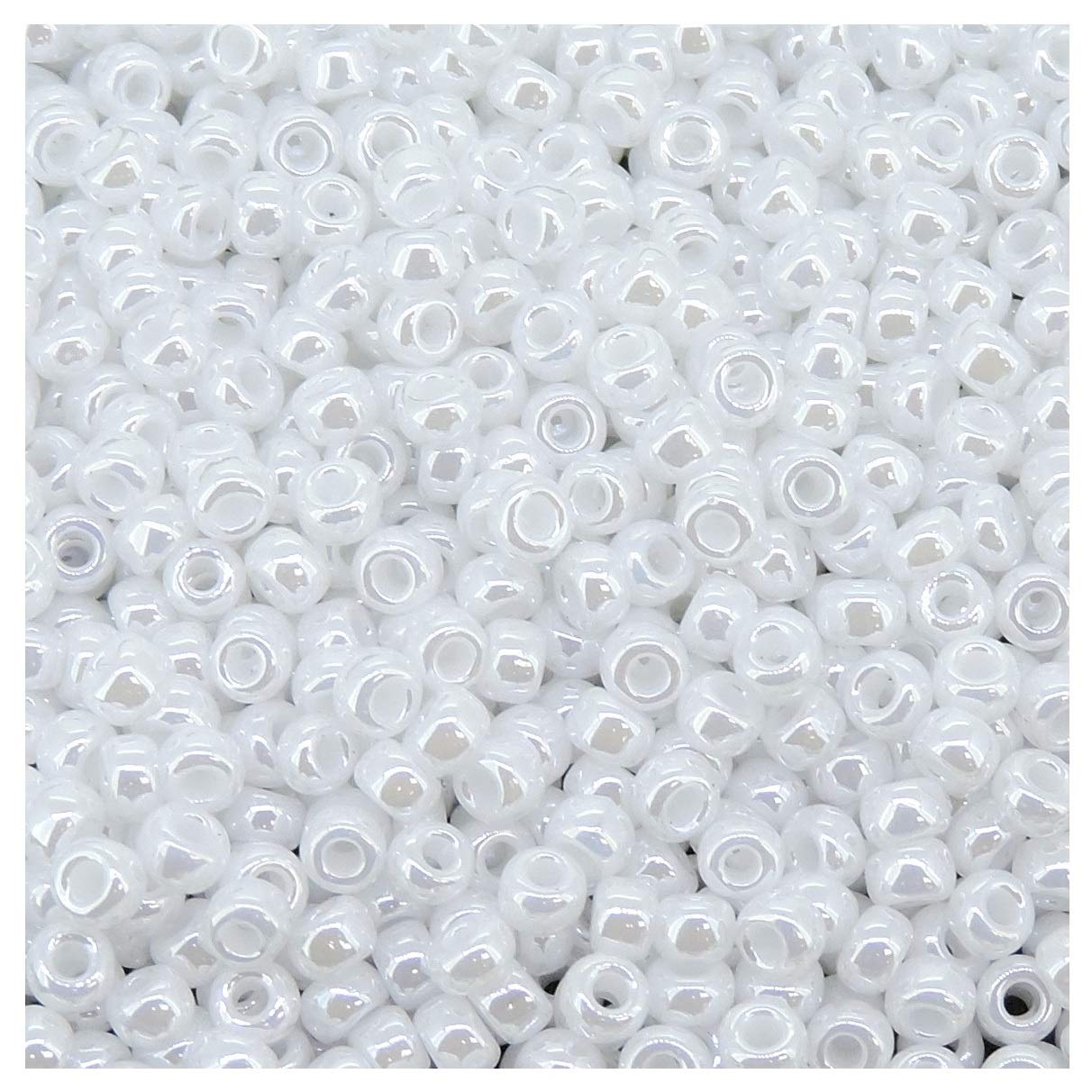 Miyuki Round Rocailles Size 8/0 Seed Bead Pearl Ceylon White Approx 22 Gram Tube (5 Inch Tube)