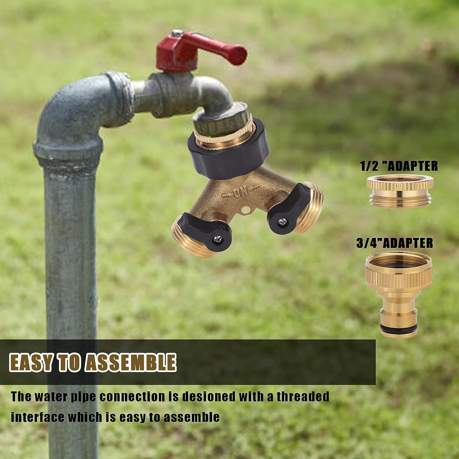 Valvola a sfera per tubi da 3/8, raccordo a Y in ottone, connettore con interruttore a 2 vie (per tubi con diametro interno da 10 mm a 11 mm) | Leroy Merlin
