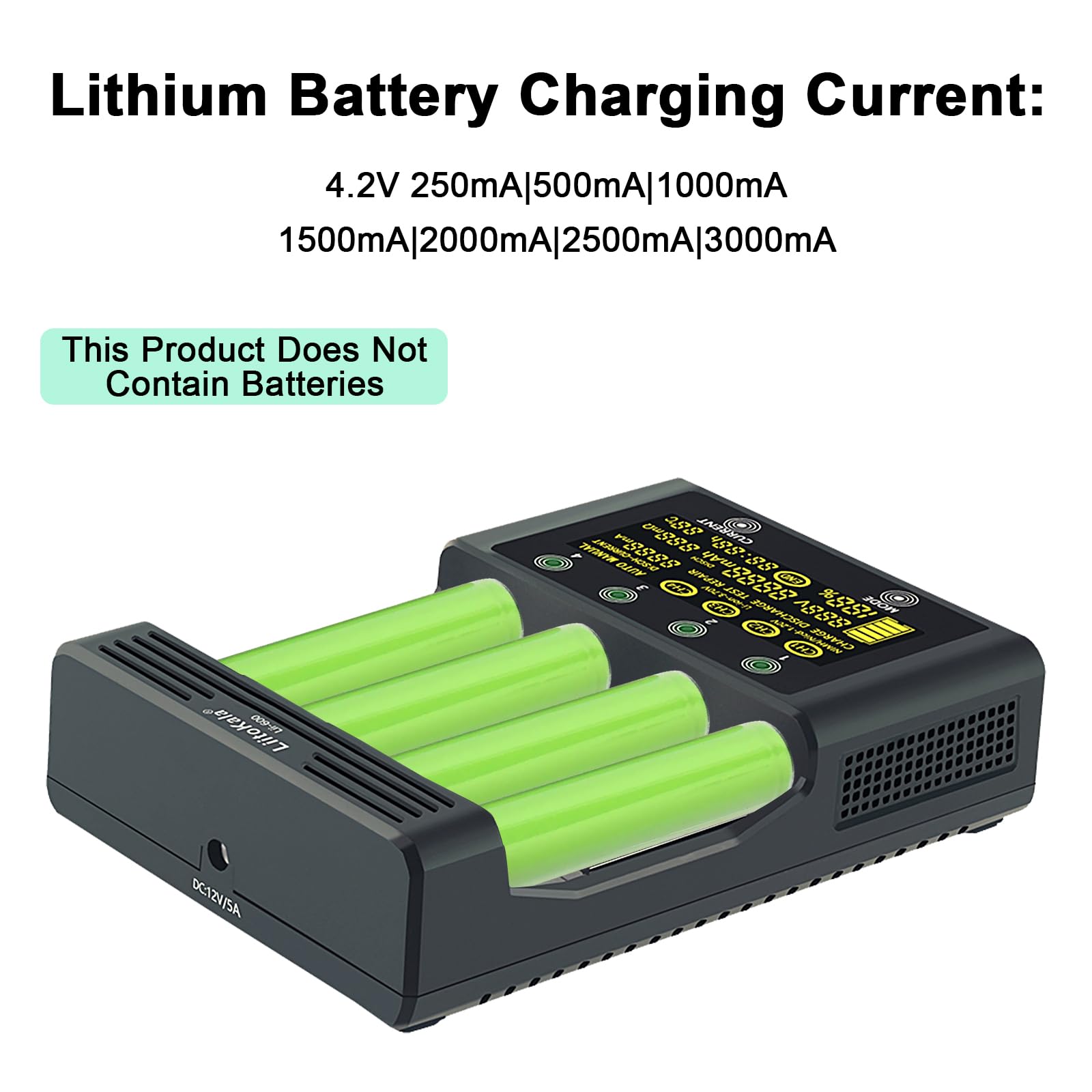 LiitoKala Lii-600 ładowarka z ekranem dotykowym LCD USB 5 V mobilne wyjście do 14550 18490 18650 26650 Li-lion (3.7 V), AA AAA SC Ni-MH Li-ion (1.2V), 12V5A, 4 Bay