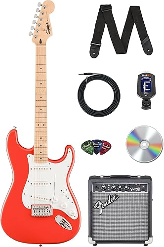 Miniatura 20 de Fender Squier Sonic Stratocaster - Paquete ultravioleta con amplificador, sintonizador, correa, cable, púas y DVD de guitarra Austin Bazaar