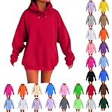 Womens Oversized Hoodies Cute Sweatshirts Fleece Hooded Pullover Tops Sweaters Casual Comfy Fall Fashion Outfits Clothes