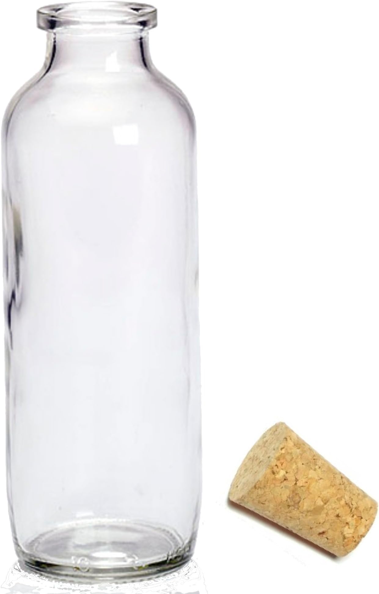 Small Clear Glass Message Bottle with Cork H14cm