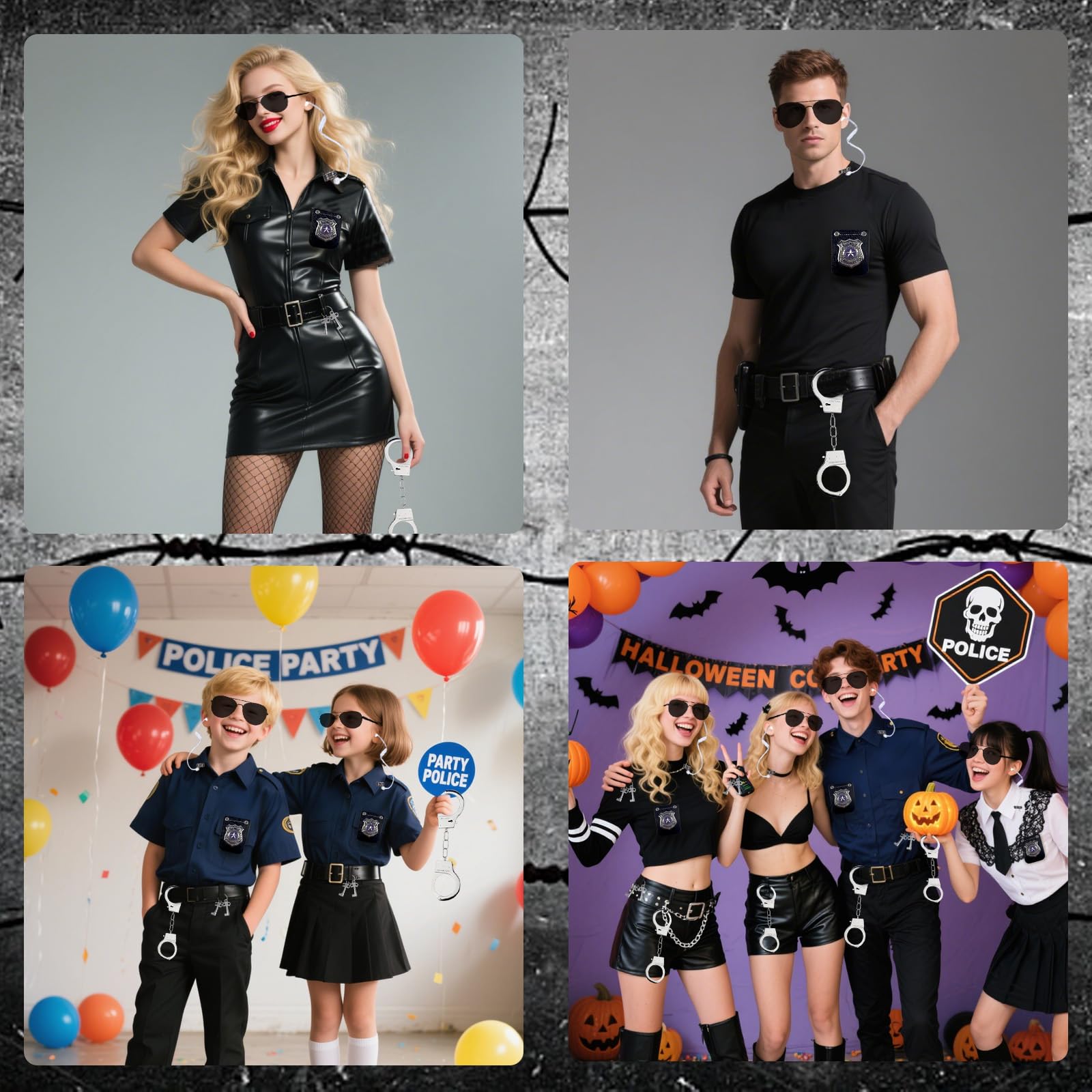 Kitimi Police Accessories, Costume Handcuffs for Police Costume Women Halloween Costumes for Women & Men - Image 4