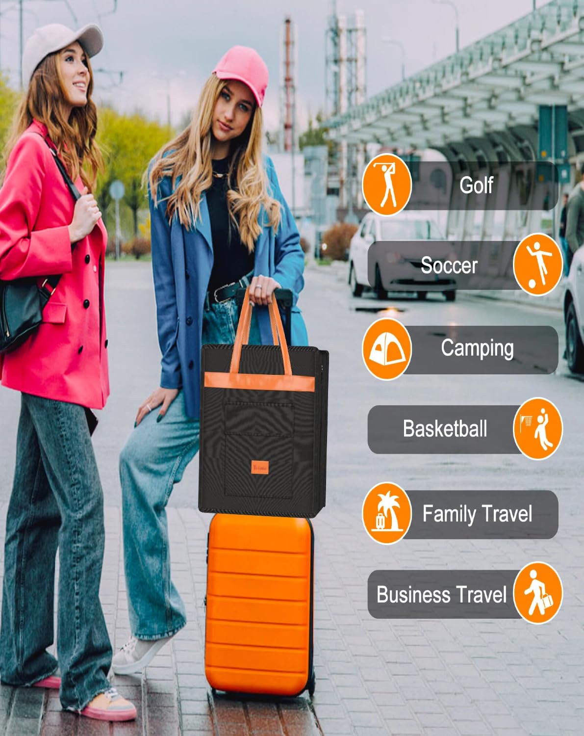 Yotako Borsa per scarpe da viaggio con manico in pelle, organizer portatile per scarpe con tasche, borsa 3 in 1 da appendere, borsa per scarpe da viaggio per donne e uomini, adatta per 6 scarpe, nero