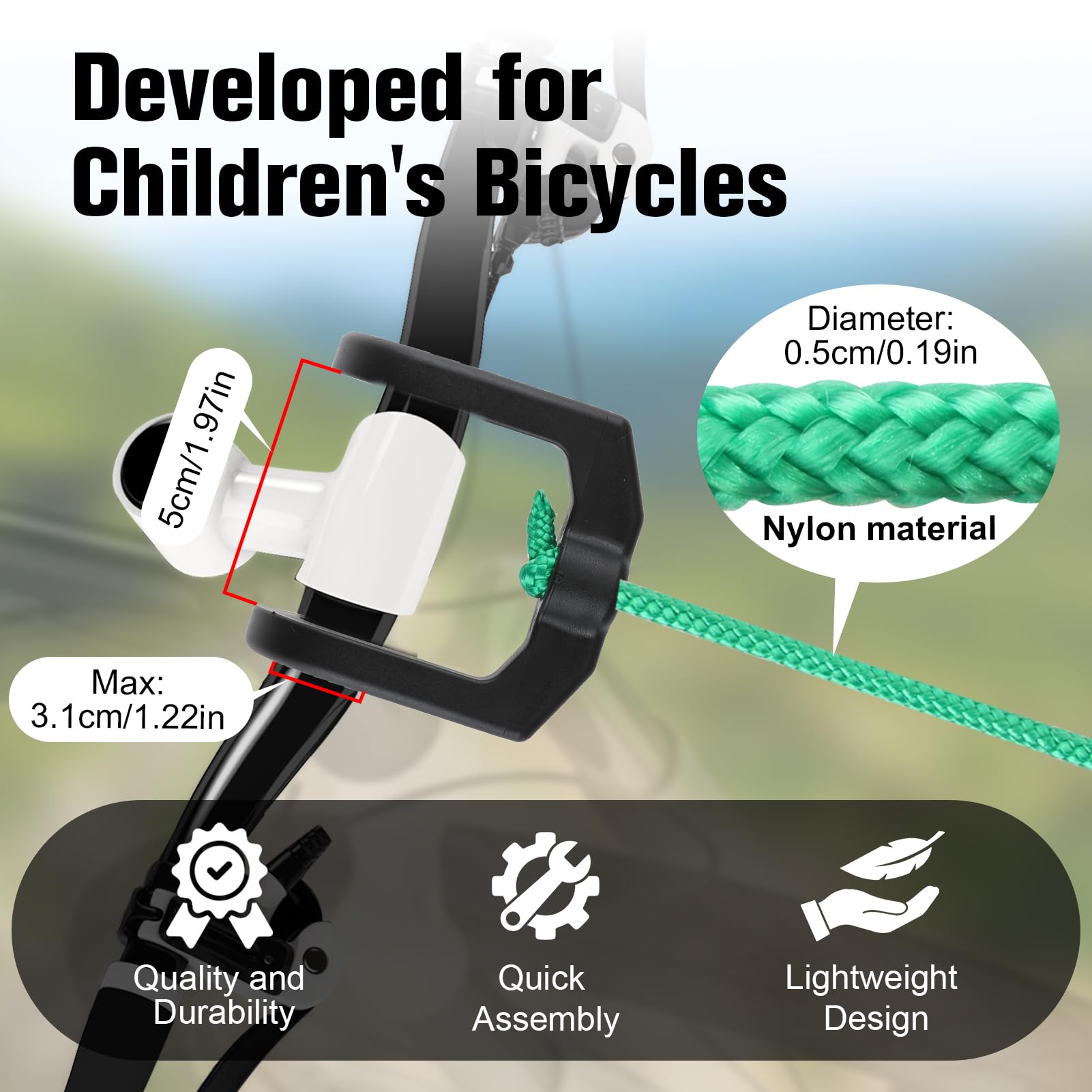 Barre de Remorquage Vélo Enfant Rétractable 2,5 m Câble Traction VTT