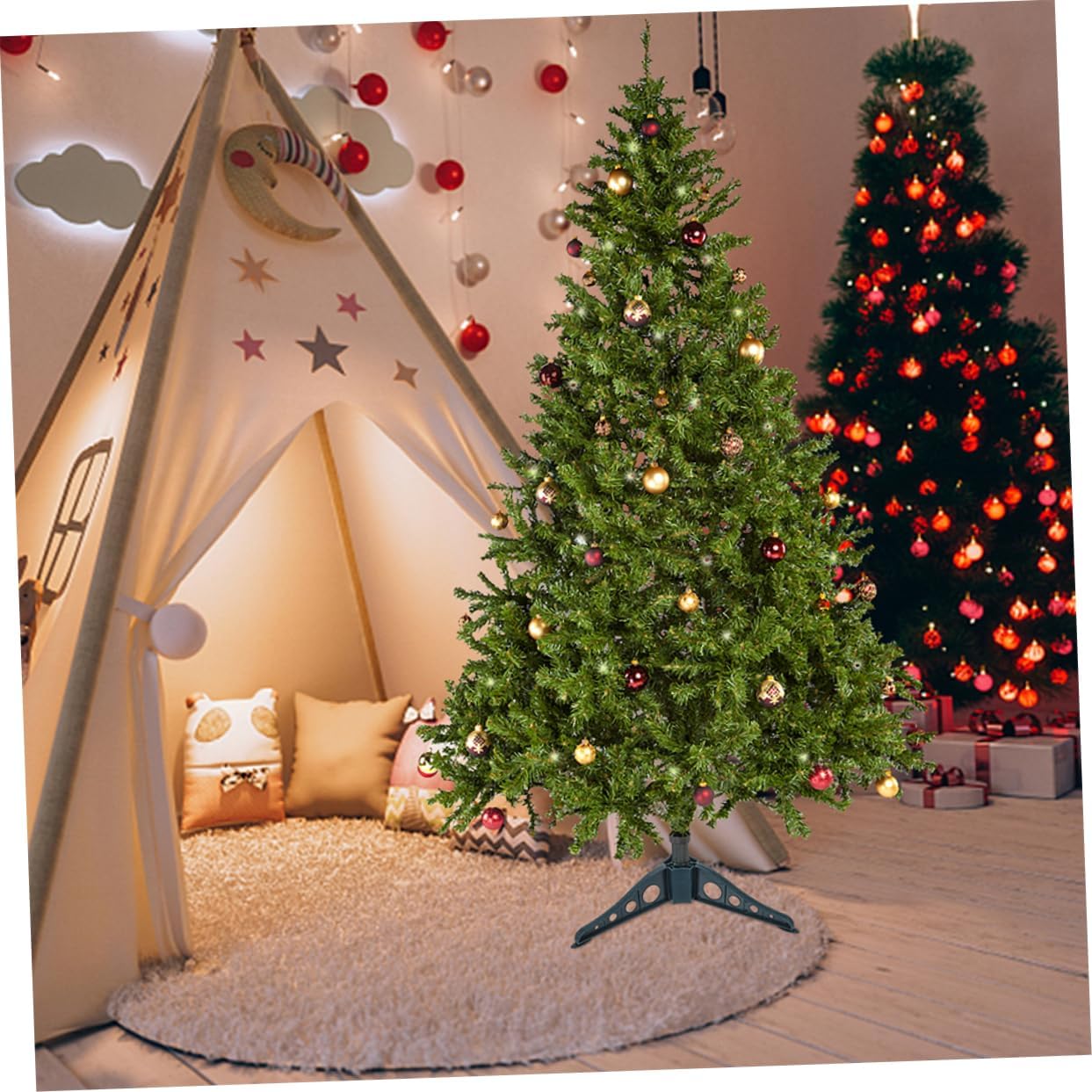 Xmas Tree Base Stand 4pcs Christmas Tree Stands Sleek Design Home Decor