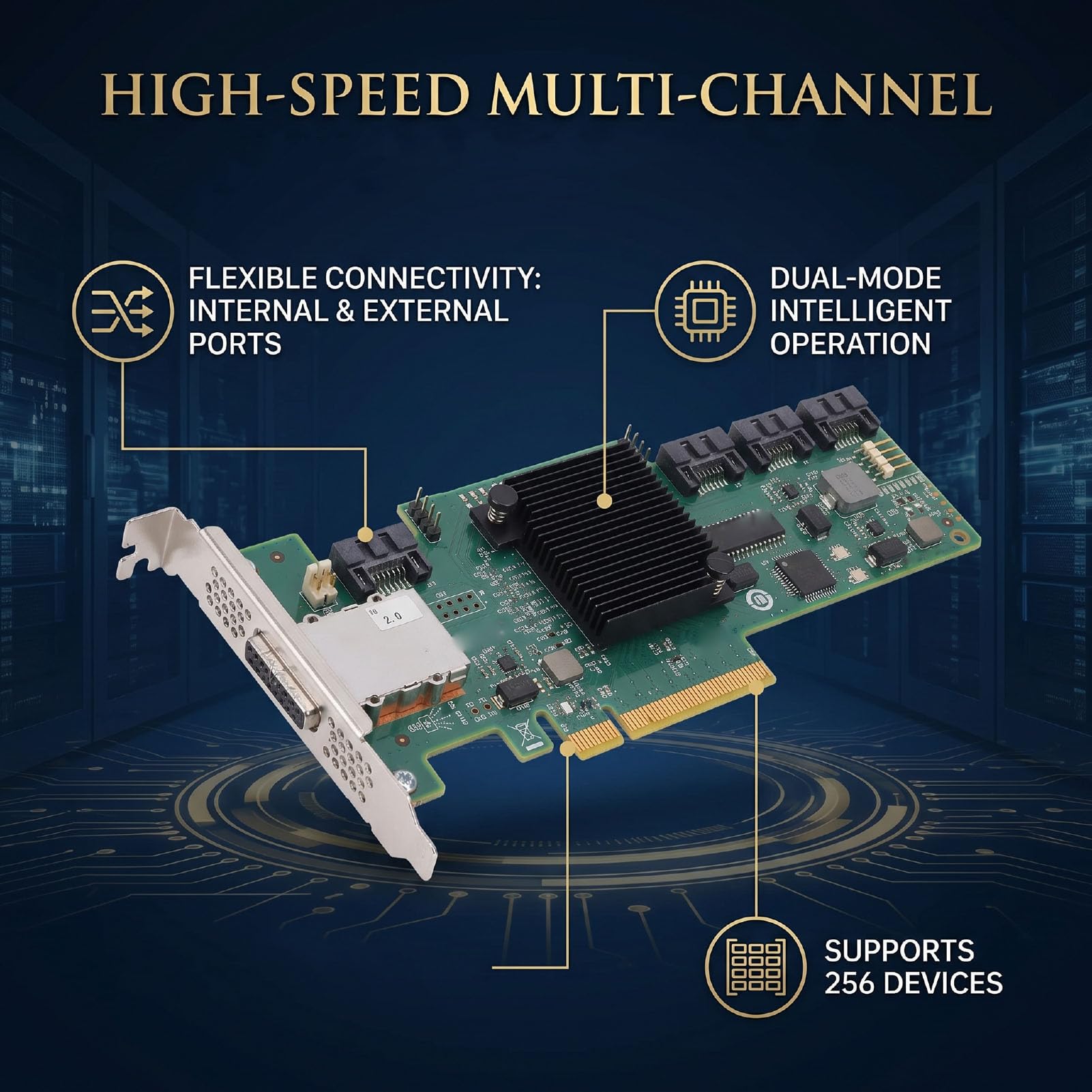 Cryfokt Scheda Controller SAS 9212 4i4e, Controller HBA PCI Express 2.0