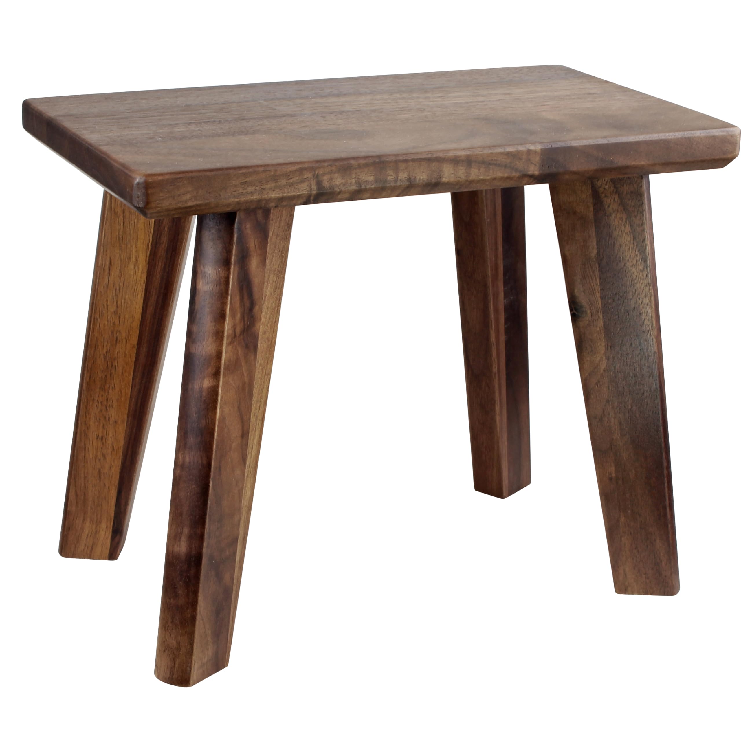 GLIBBUL Wooden Step Stool Walnut Wood Portable Small Foot Stool Assembled Ready to Use in Kitchen Garden Living Room Bathroom Classroom Easy Use