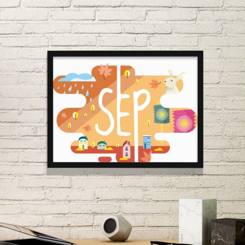 Cadre photo de septembre illustration simple art peintures pour sticker