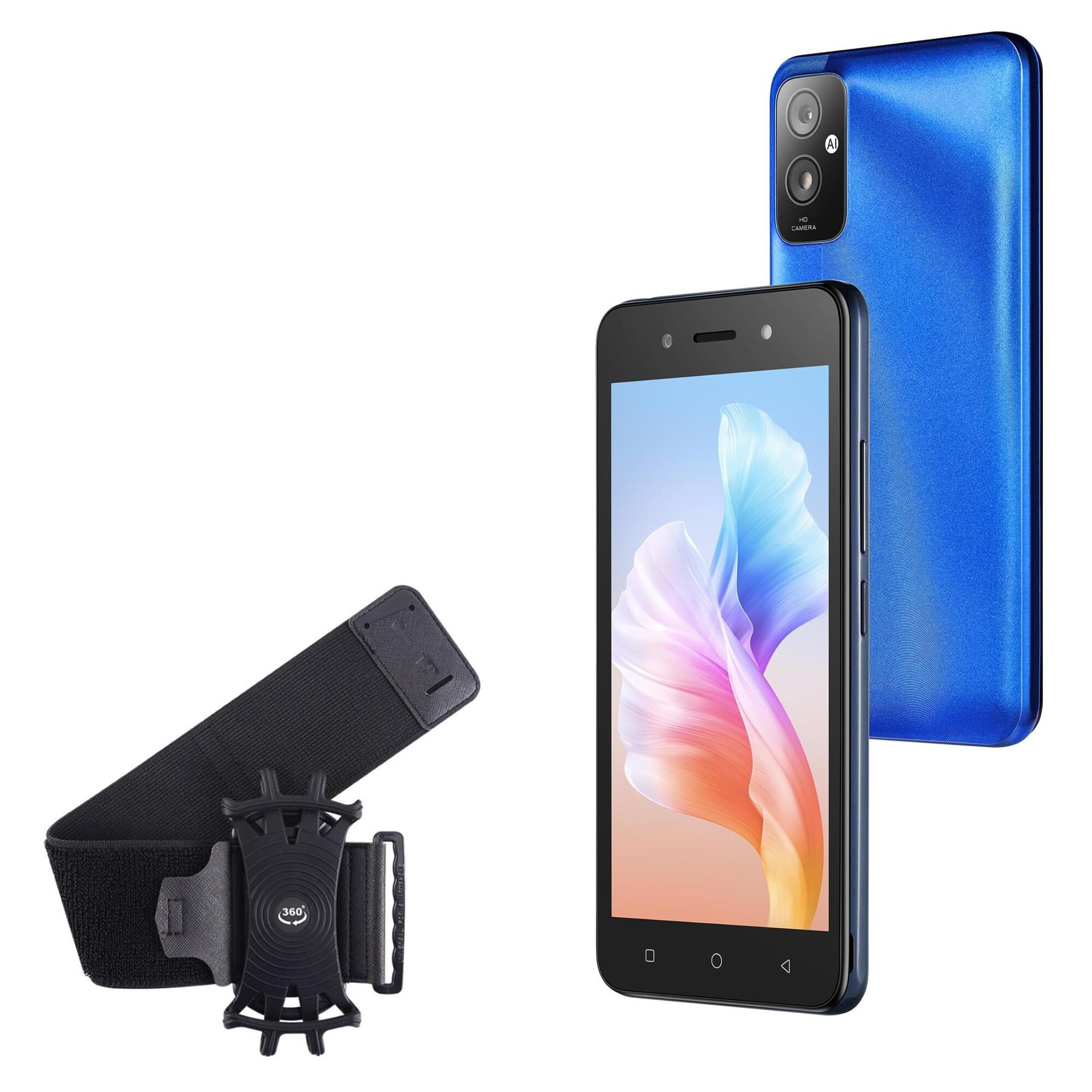 BoxWave Holster Compatible with itel A23S - ActiveStretch Sport Armband, Adjustable Armband for Workout and Running - Jet Black