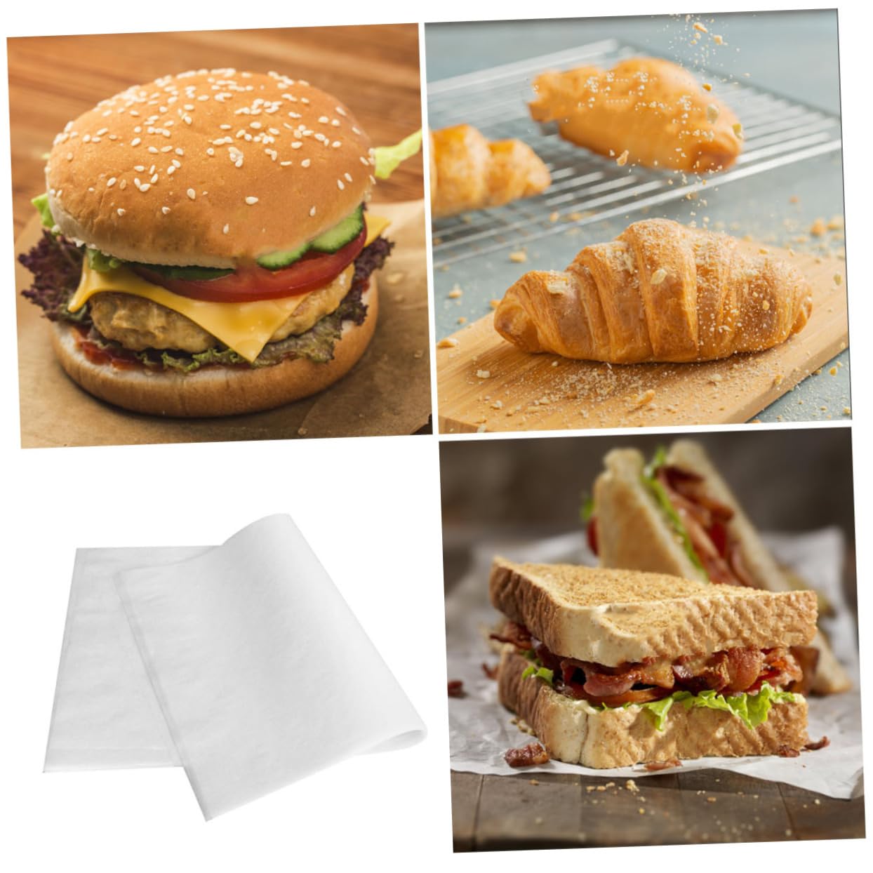 POPETPOP Lot de 2 Rouleaux de Papier Sulfurisé Antiadhésif pour La Cuisson 20 Feuilles