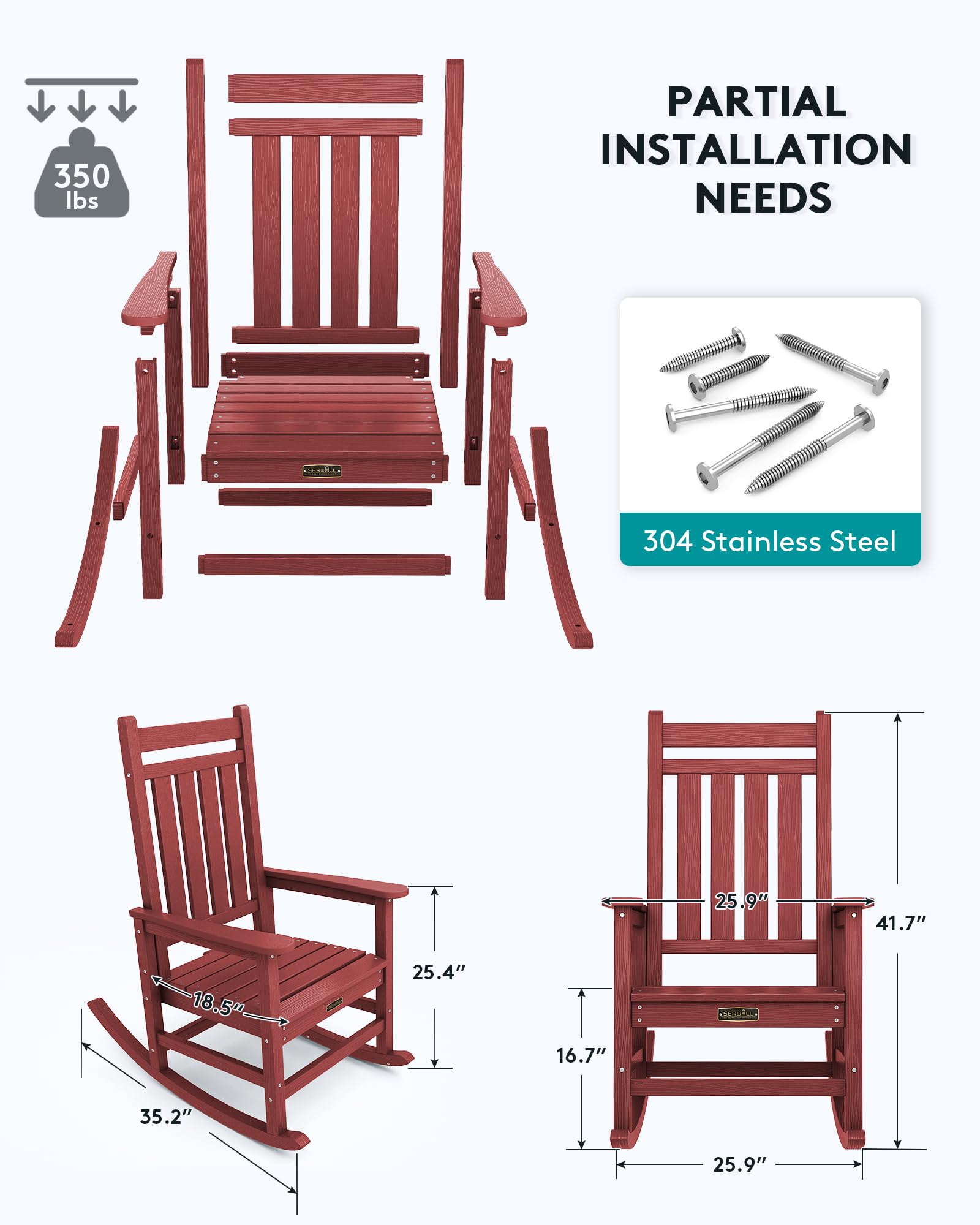 Snapklik.com : HDPE Rocking Chair, Outdoor Rocking Chair For Adults ...