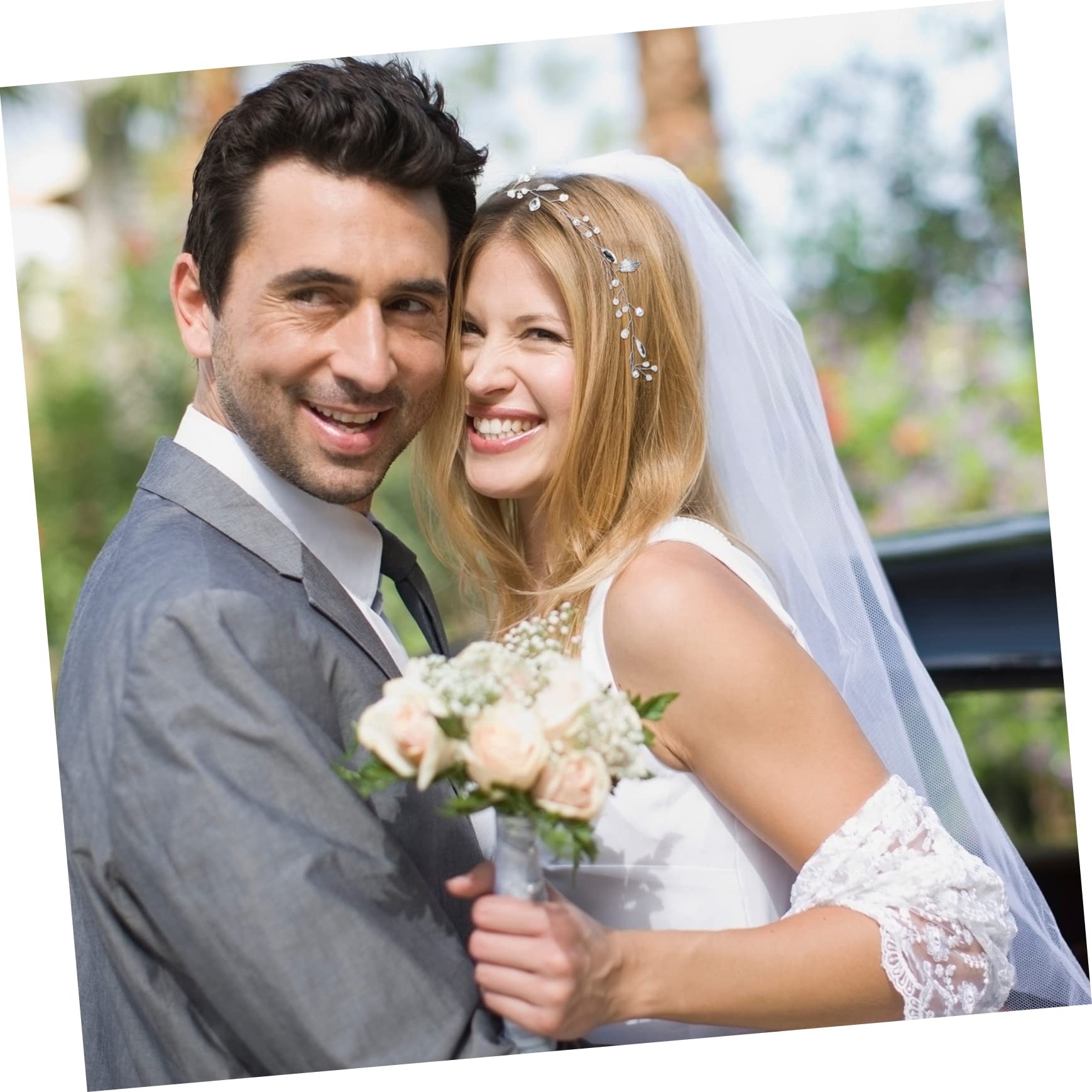 Veli per spose Fasce per Capelli da Sposa Fascia per Capelli con Strass Pezzi per Capelli per Donne Gioielli per Capelli per trecce Copricapo da Sposa Fascia per Capelli