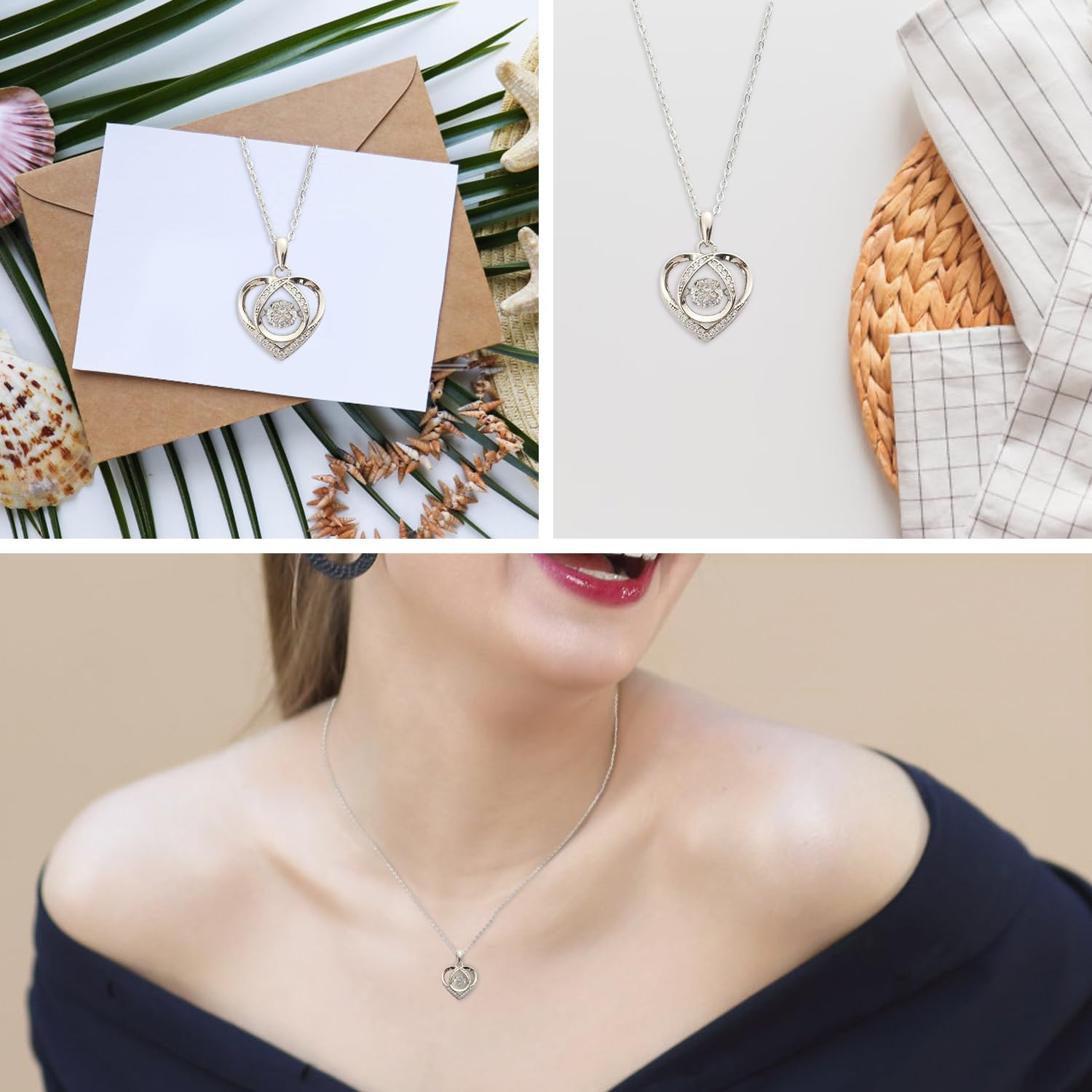 sterling silver contour pendant necklace, women jewelry 18 necklace, fashionable accessory necklace, can be the beautiful gift for women. - Image 5