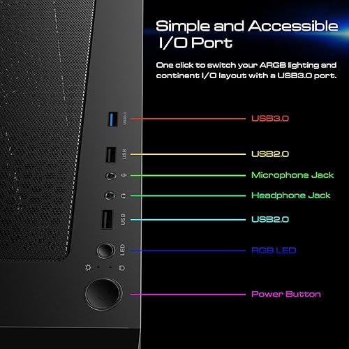 Miniatura 3 de Computadora de escritorio para juegos RGB Plug and Play Sistema rápido para juegos 4.4 GHZ 16 GB RAM AMD RYZEN Radeon 1 TB SSD Almacenamiento WiFi