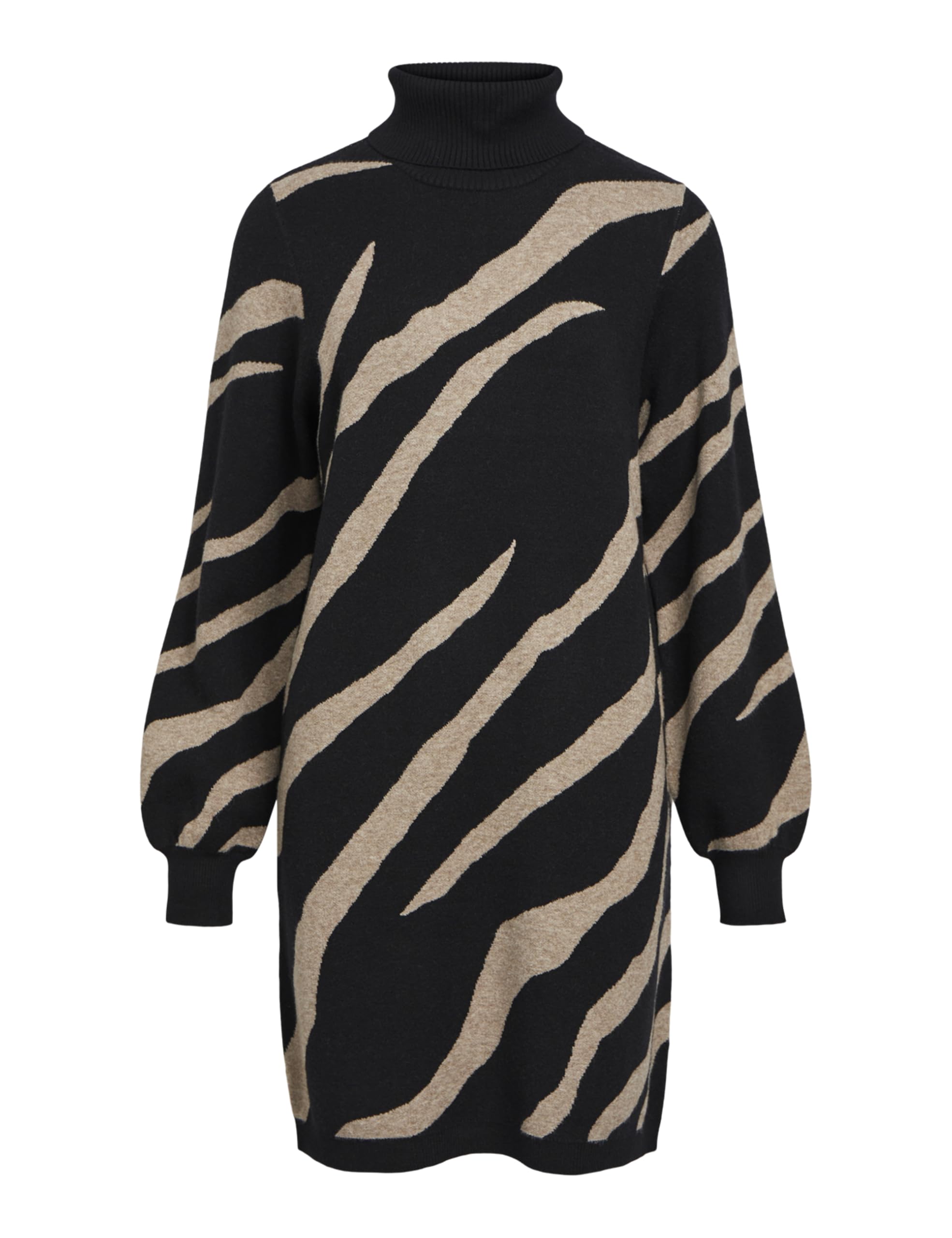 Object Damen Objray L/S Knit Rollneck Dress AOP Noos Objray L/S Knit Rollneck Dress AOP Noos (1er Pack)