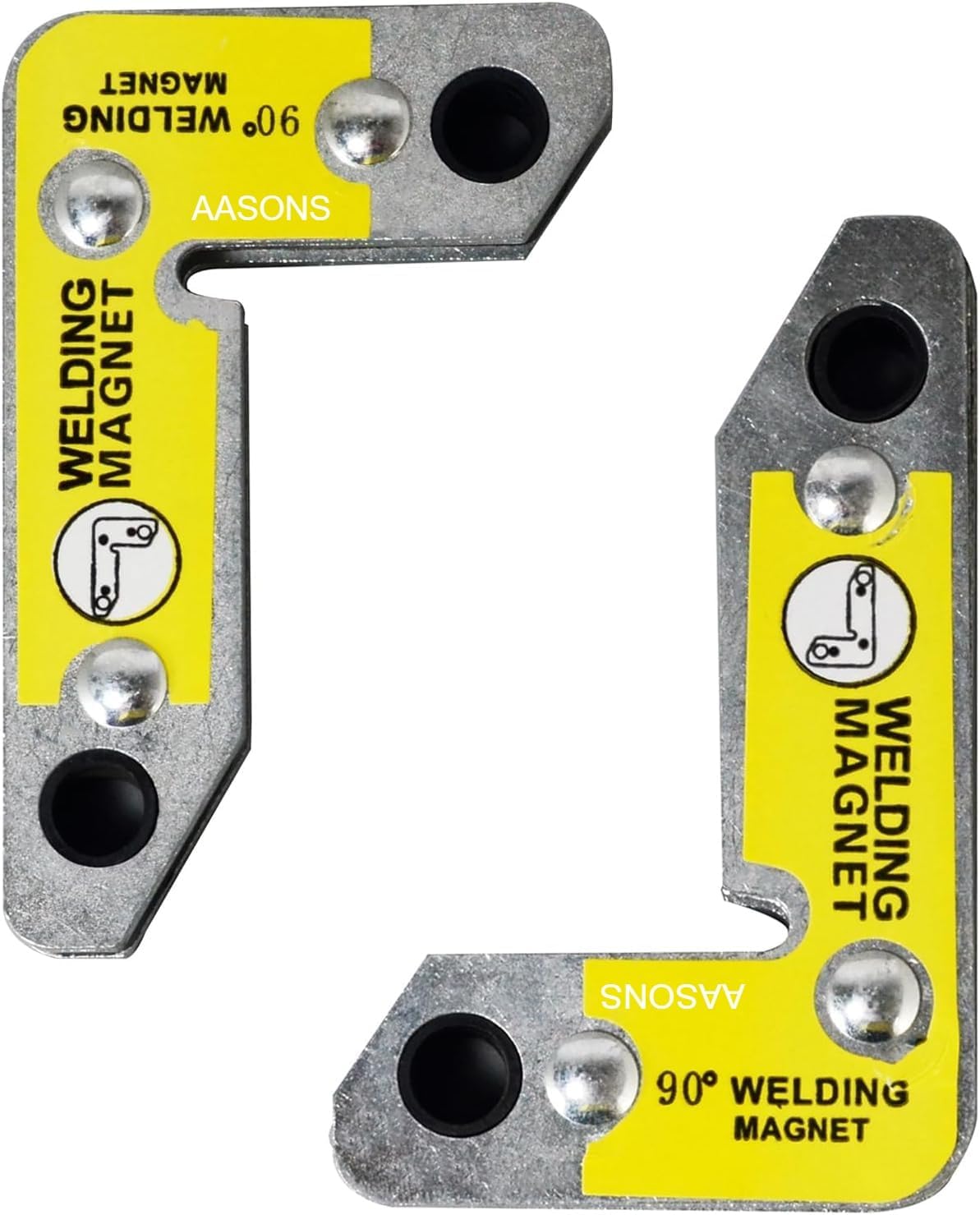 AASONS 2pc Set Magnetic Corner Squares Strong Powerful Welding Accessories Magnet 90° Right Angle Setting Support Fixture Tool Max Pull Force 25 Lbs