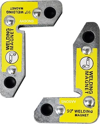 AASONS 2pc Set Magnetic Corner Squares Strong Powerful Welding Accessories Magnet 90 degree Right Angle Setting Support Fixture Tool Max Pull Force 25 Lbs