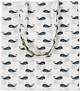 クジラ柄　トートバッグ ショルダーバッグ キャンバス 可愛い オシャレ 丈夫 手提げバッグ [並行輸入品]