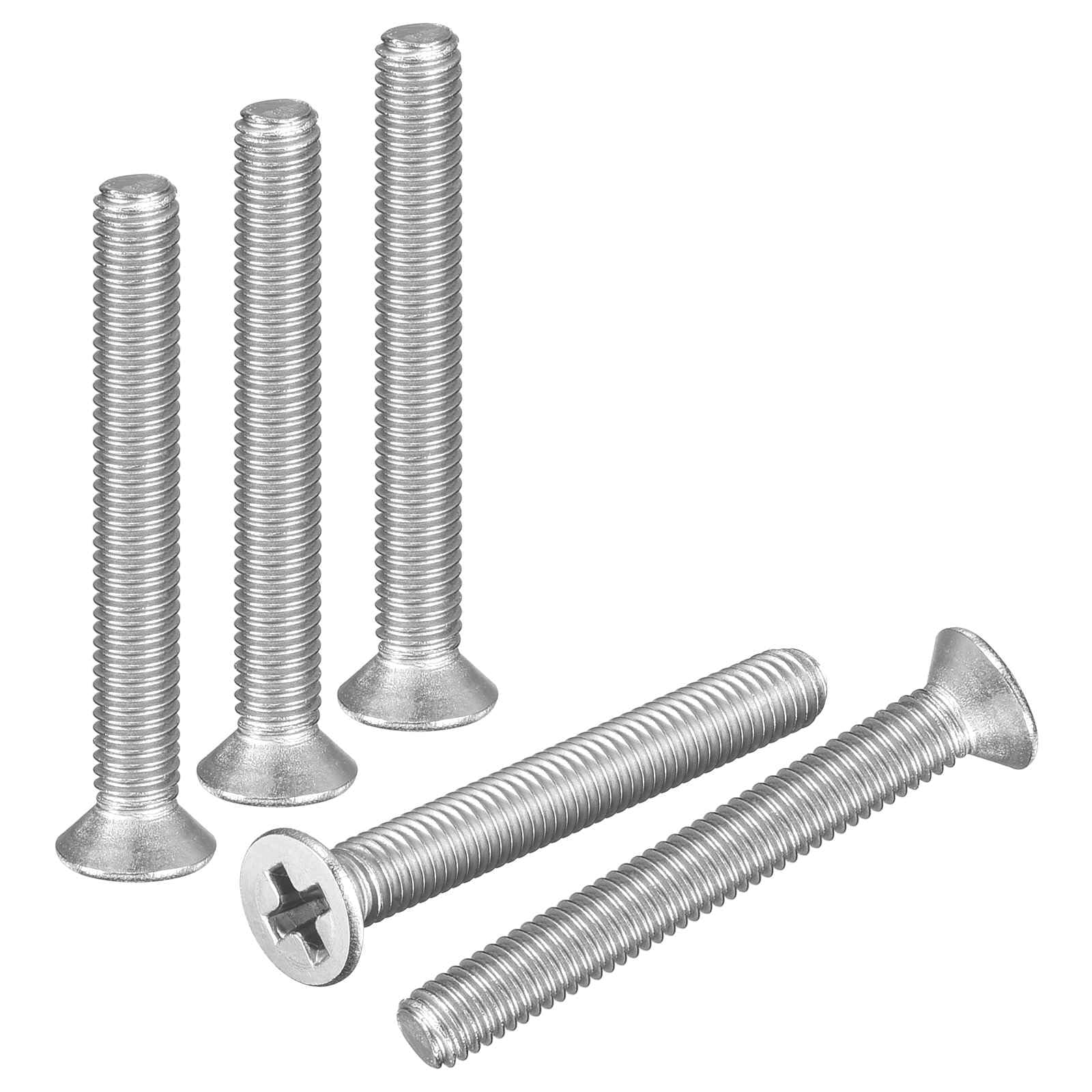 DTGN M3-0.5x28 Flat Head Machine Screws - 10PCS - Good for Electronics and Machinery - 304 Stainless Steel Phillips Countersunk Micro Metric Machine Screw Bolts- Silver