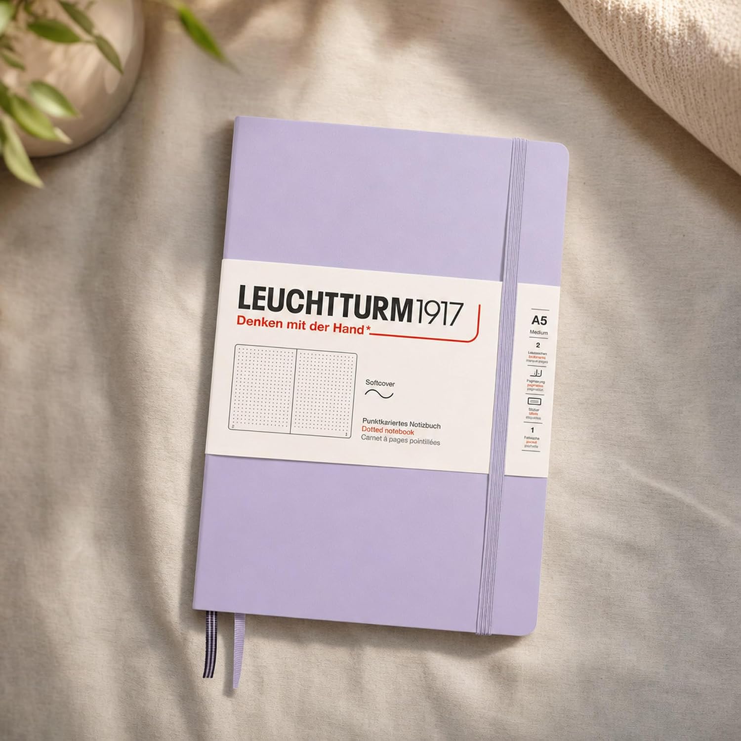 LEUCHTTURM1917 - Notebook Softcover Medium A5-123 Numbered Pages for Writing and Journaling (Lilac, Dotted) image 3