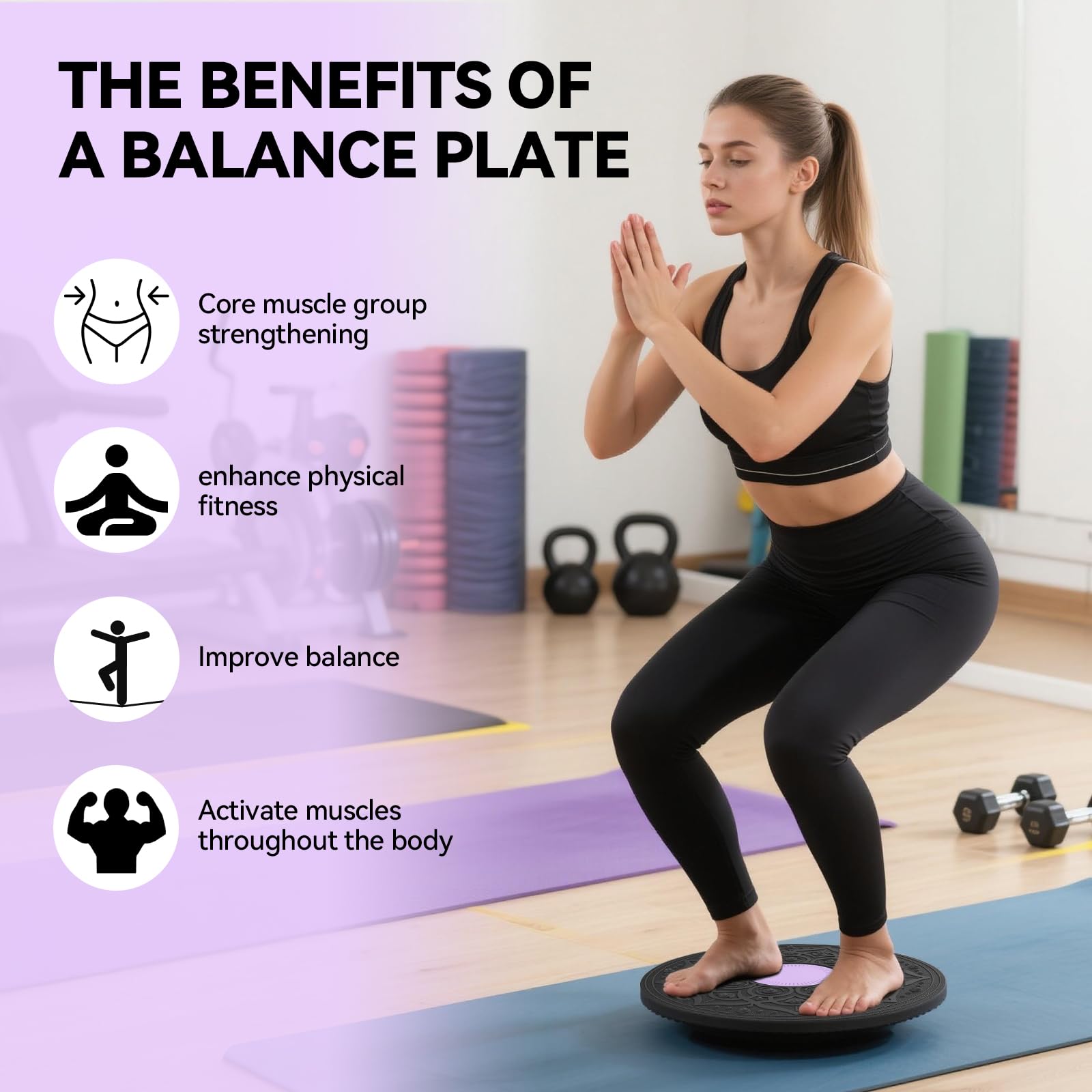 Balance Board,Planche d'Équilibre de 30 Cm avec Base Antidérapante, Planche d'Équilibre pour La Rééducation Et Le Fitness, Améliore l'Équilibre, Convient aux Adultes Et aux Enfants