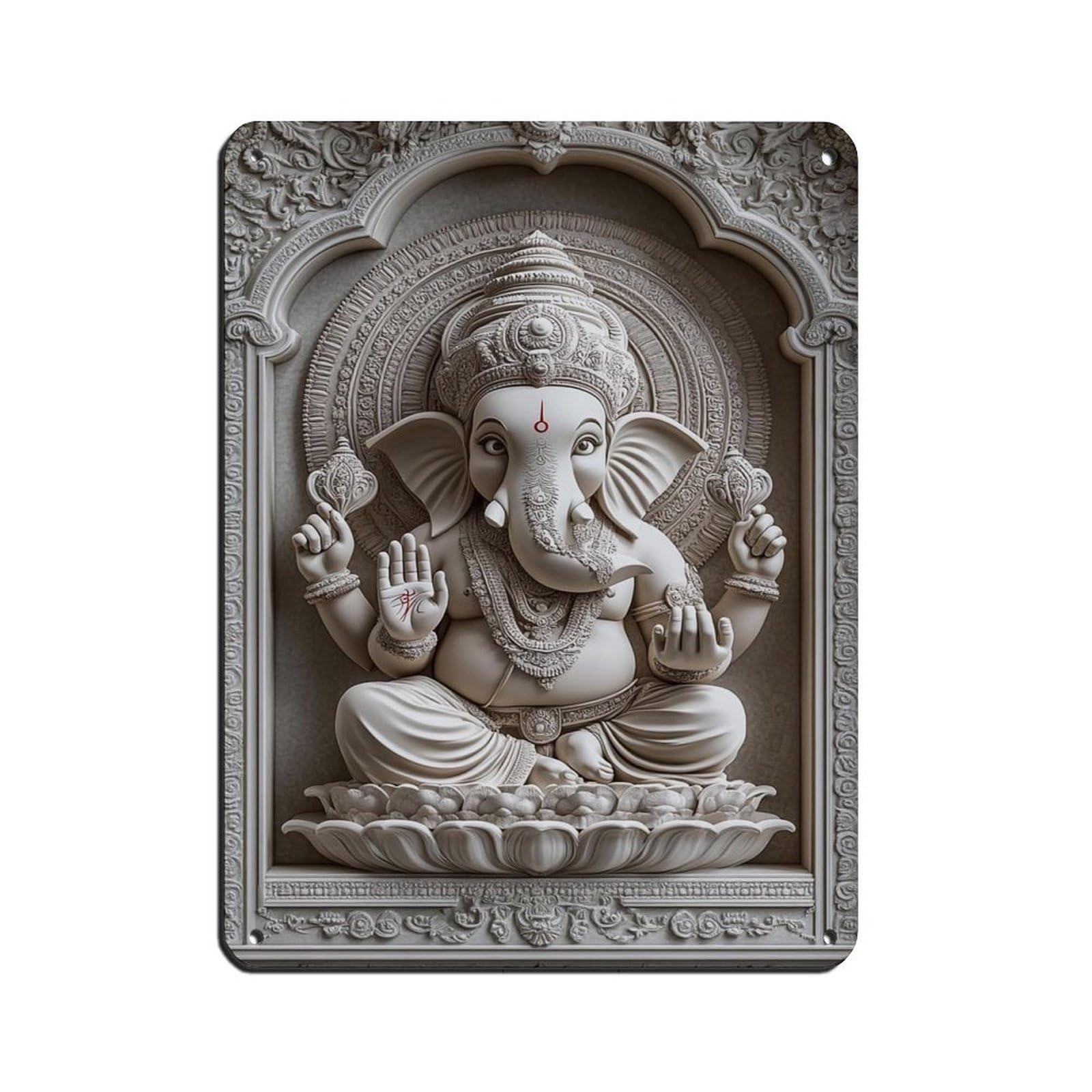 Ganesh Art (4) Retro Poster Metal Tin Sign Chic Art Retro Iron Painting Bar People Cave Cafe Family Garage Poster Wall Decoration 12x16inch(30x40cm)