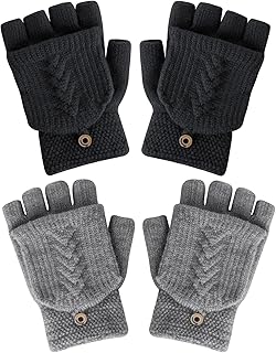 KASTWAVE Convertible Fingerless Winter Gloves for Women