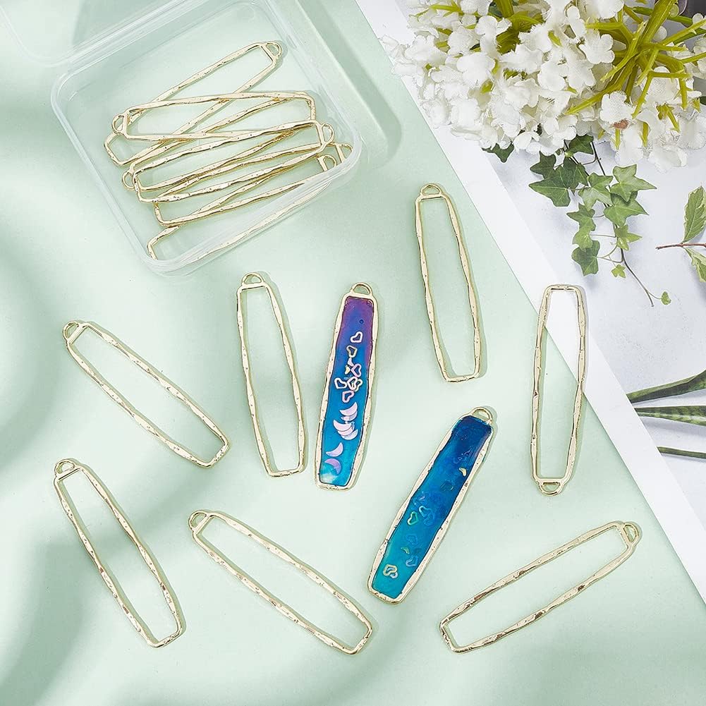 CHGCRAFT 20pcs Open Back Bezel Pendants Rectangle Shape Open Back Frame Pendants for DIY Earrings Necklace Bracelet Jewelry Making - Image 4