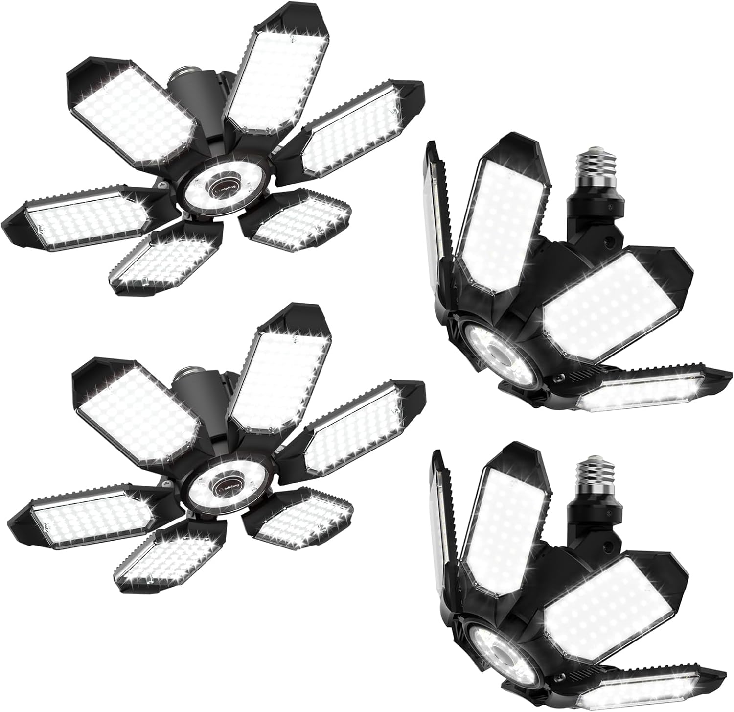 Adiding LED Garage Light 2 Set Pack, Standard and Rotatable Garage Basement Light fit for Bulb Base Used in Workshop