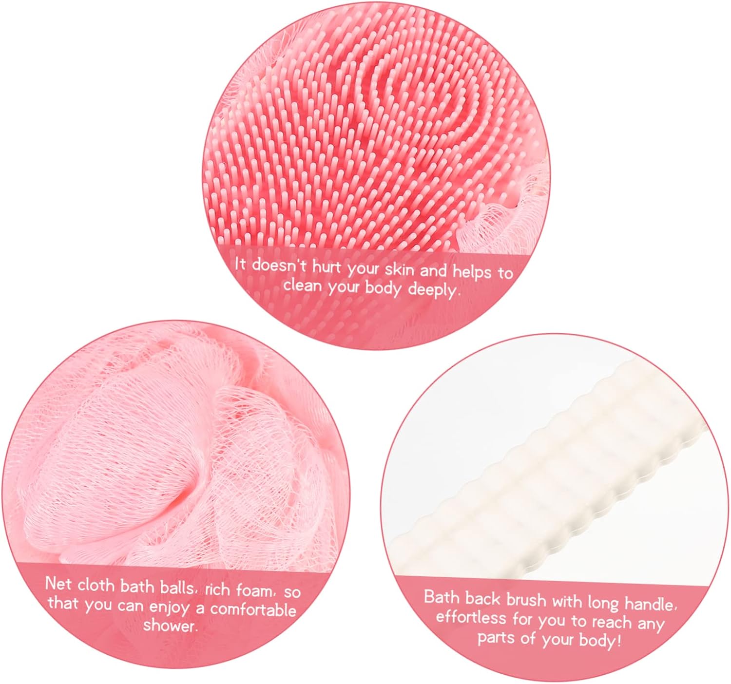 Long Handle Silicone Bath Back Scrubber for Gentle Exfoliation Body Cleansing Shower Brush for Sensitive Skin Bathing Accessories