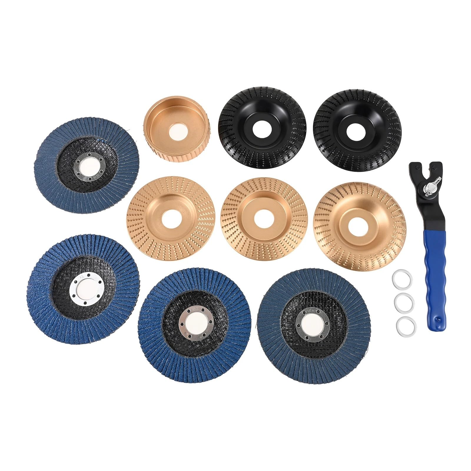 Juego de discos tallado madera para amoladora angular 4 pulgadas y 5, molienda carpintería para corte áspero, modelado, lijado pulido