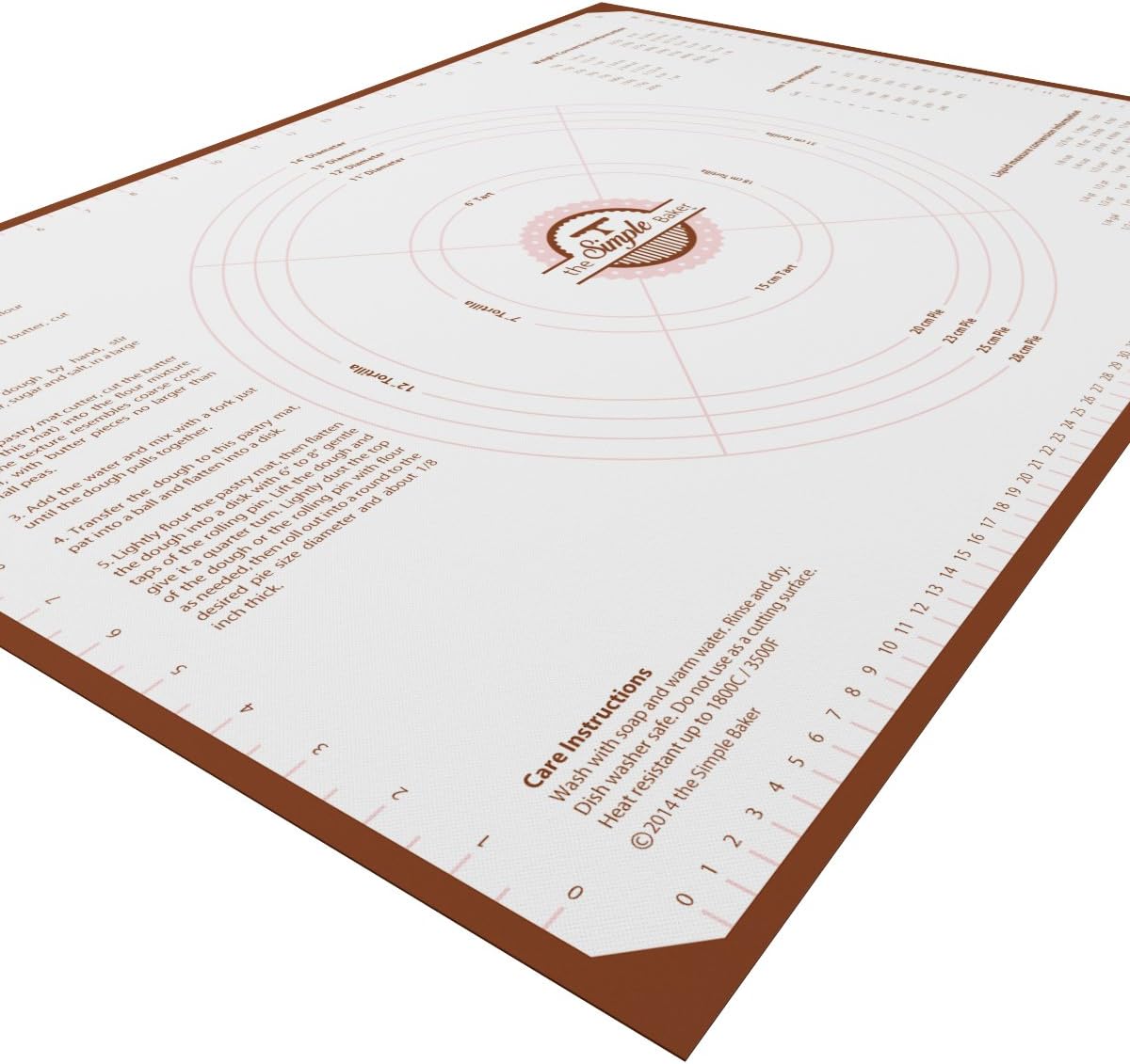 [SALE] Simple Baker Extra Thick, Extra Large Silicone Pastry Mat with Measurements, 25"x18" Non-Slip 0.7mm Thick Sheet (Small Grid - Extra Non-Slip)