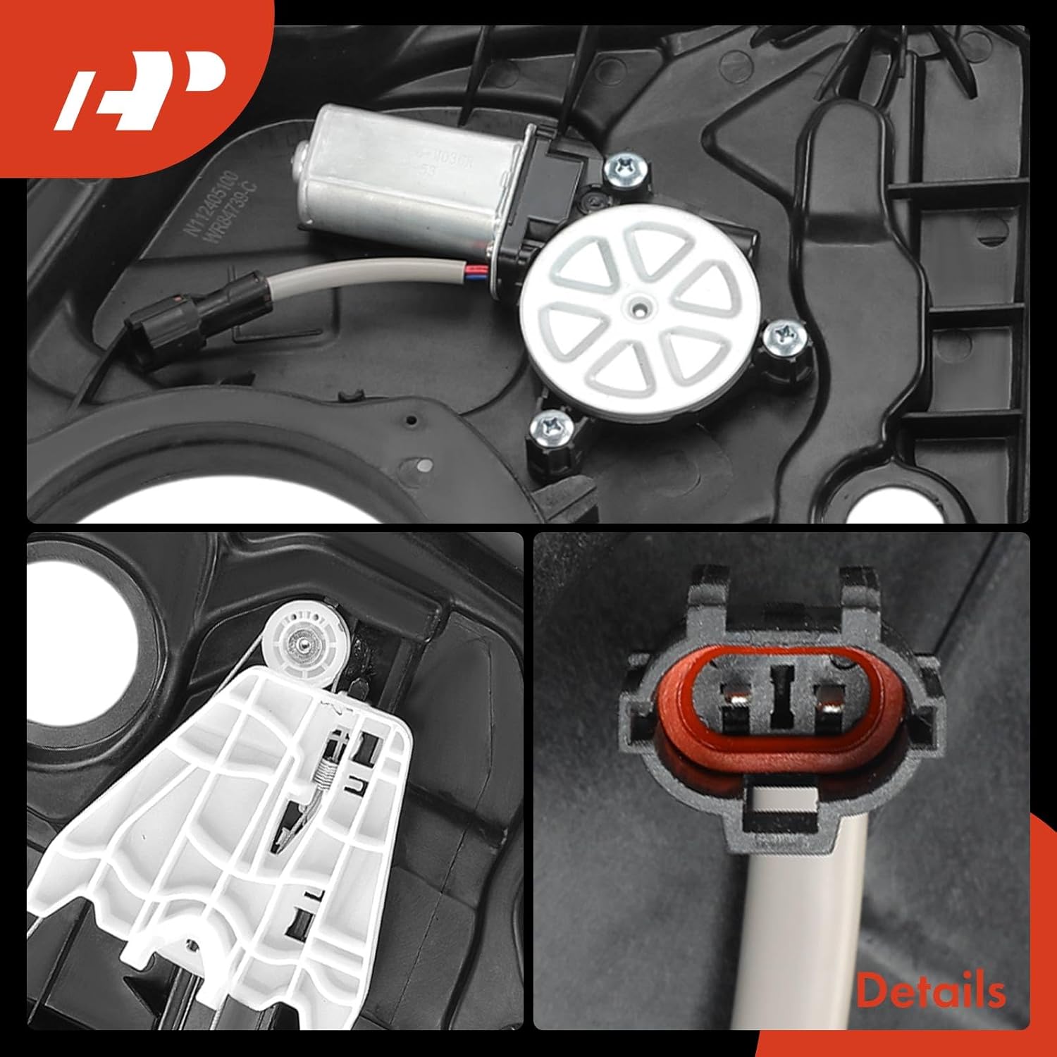 A-Premium Power Window Regulator with Motor Rear Passenger Side Compatible with Hyundai Sonata 2011 2012 2013 2014, with Panel